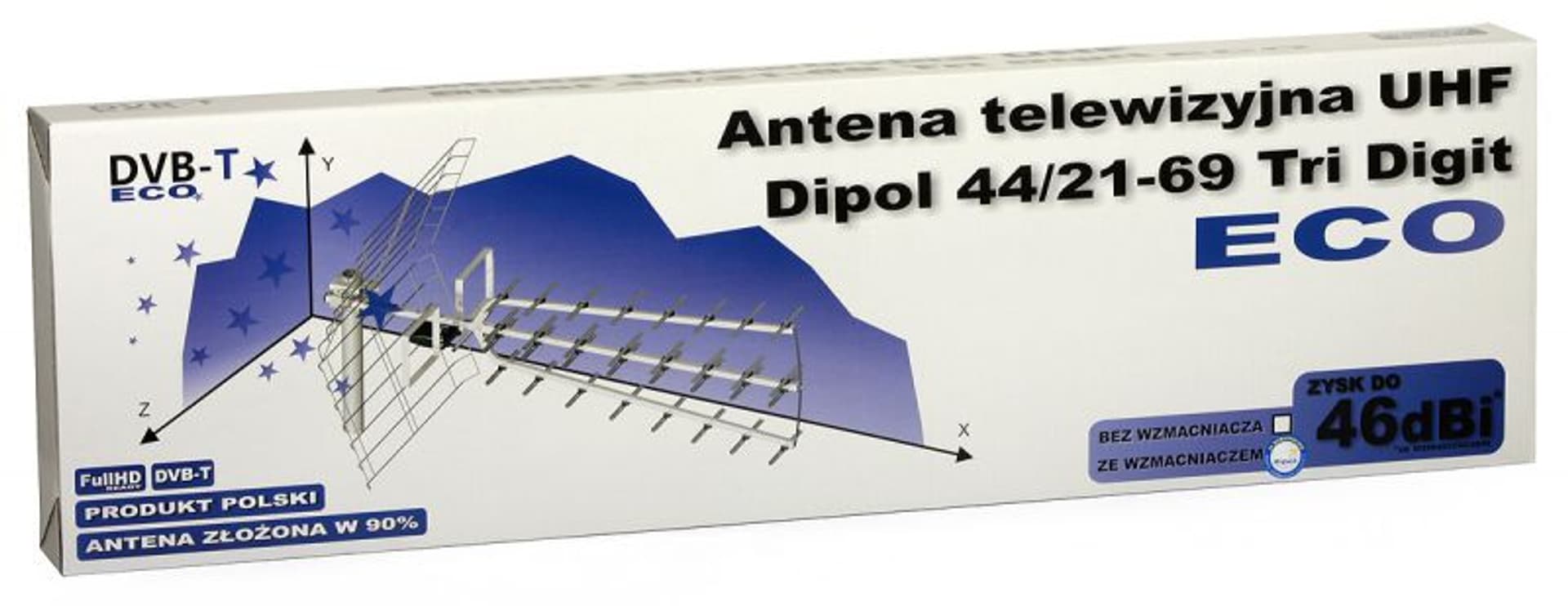 

Antena telewizyjna UHF Dipol 44/21-69 Tri Digit ECO DVB-T/T2