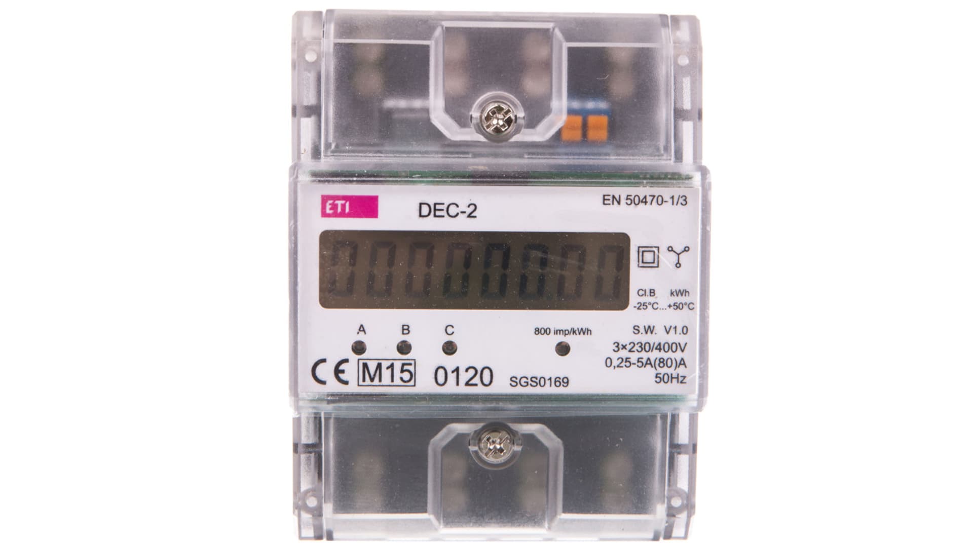 

Licznik energii elektrycznej 3-fazowy 3x63A 3x230/400V AC+N IP20 DEC-2 004804051