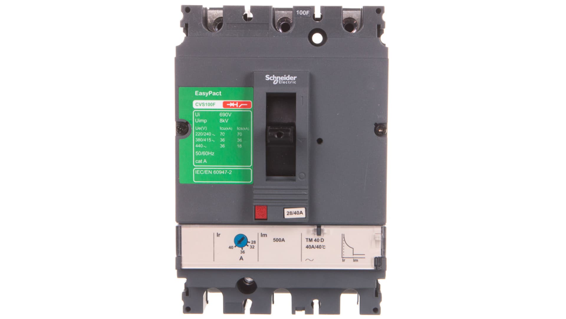 

Schneider Electric, Compact CVS, wyłącznik mocy 36kA , wyzwalacz termomagnetyczny 40A , 3P