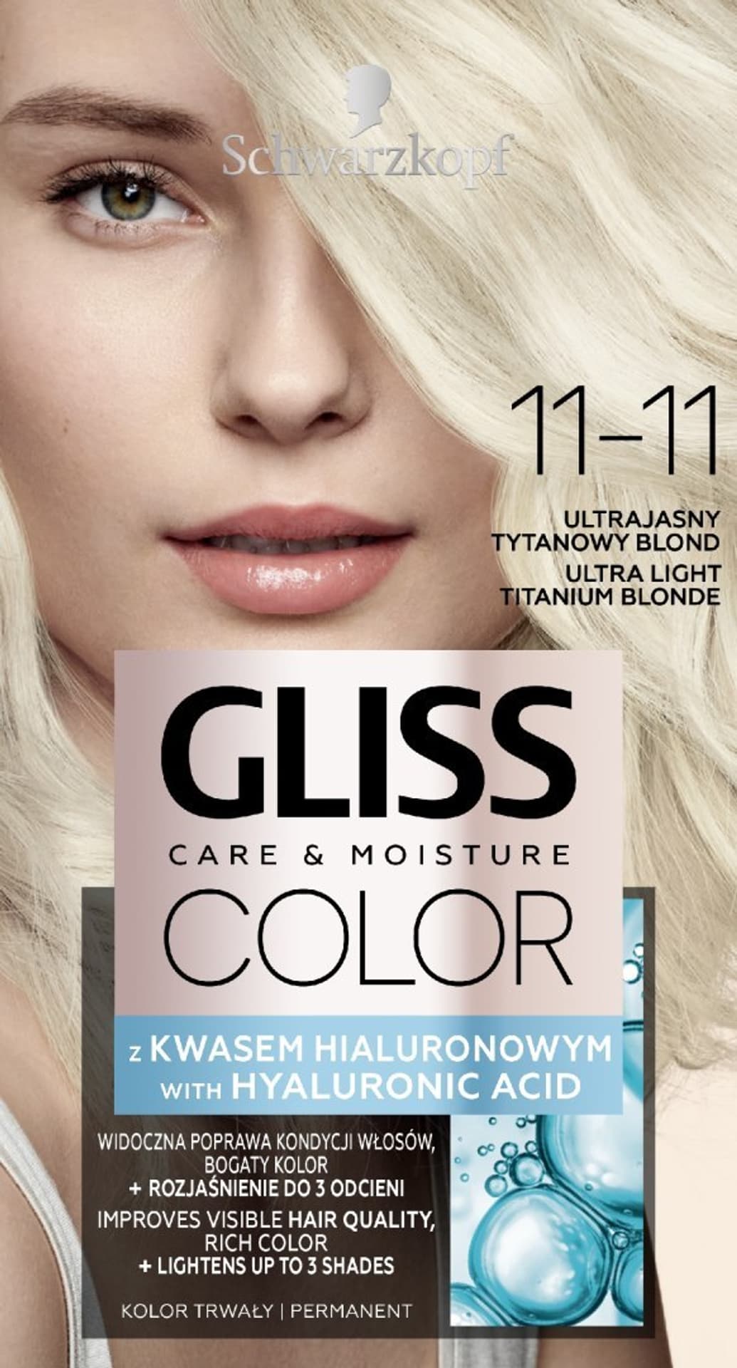 

Schwarzkopf Gliss Color Krem koloryzujący nr 11-11 Ultrajasny Tytanowy Blond 1op.