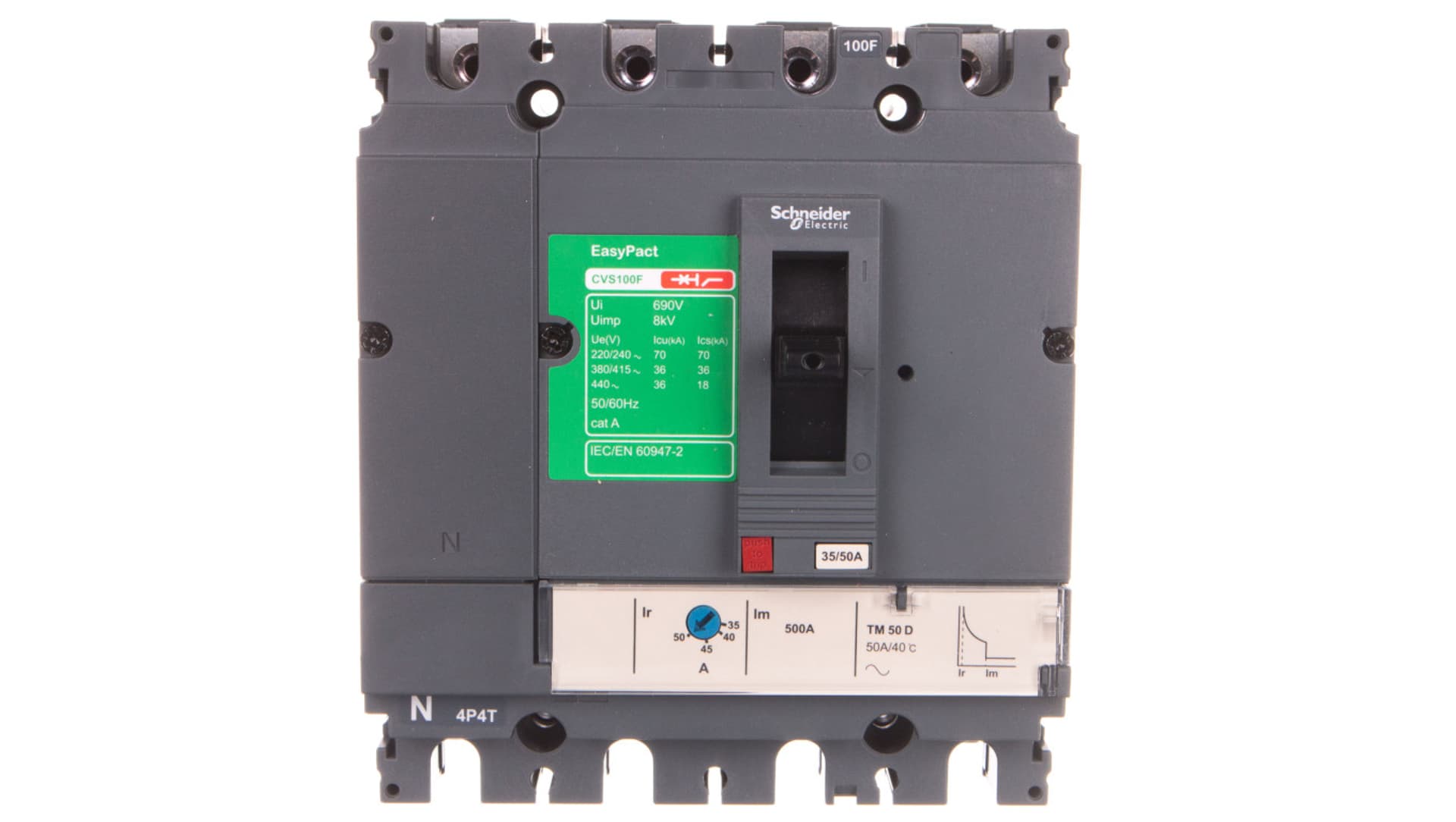 

Schneider Electric, Compact CVS, wyłącznik mocy 36kA , wyzwalacz termomagnetyczny 50A , 4P