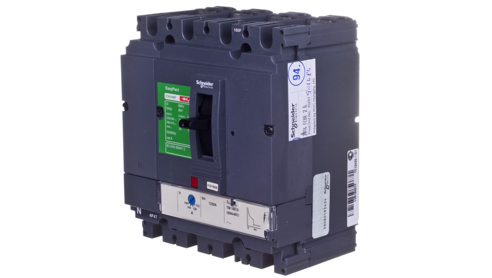 

Schneider Electric, Compact CVS, wyłącznik mocy 36kA , wyzwalacz termomagnetyczny 160A , 4P