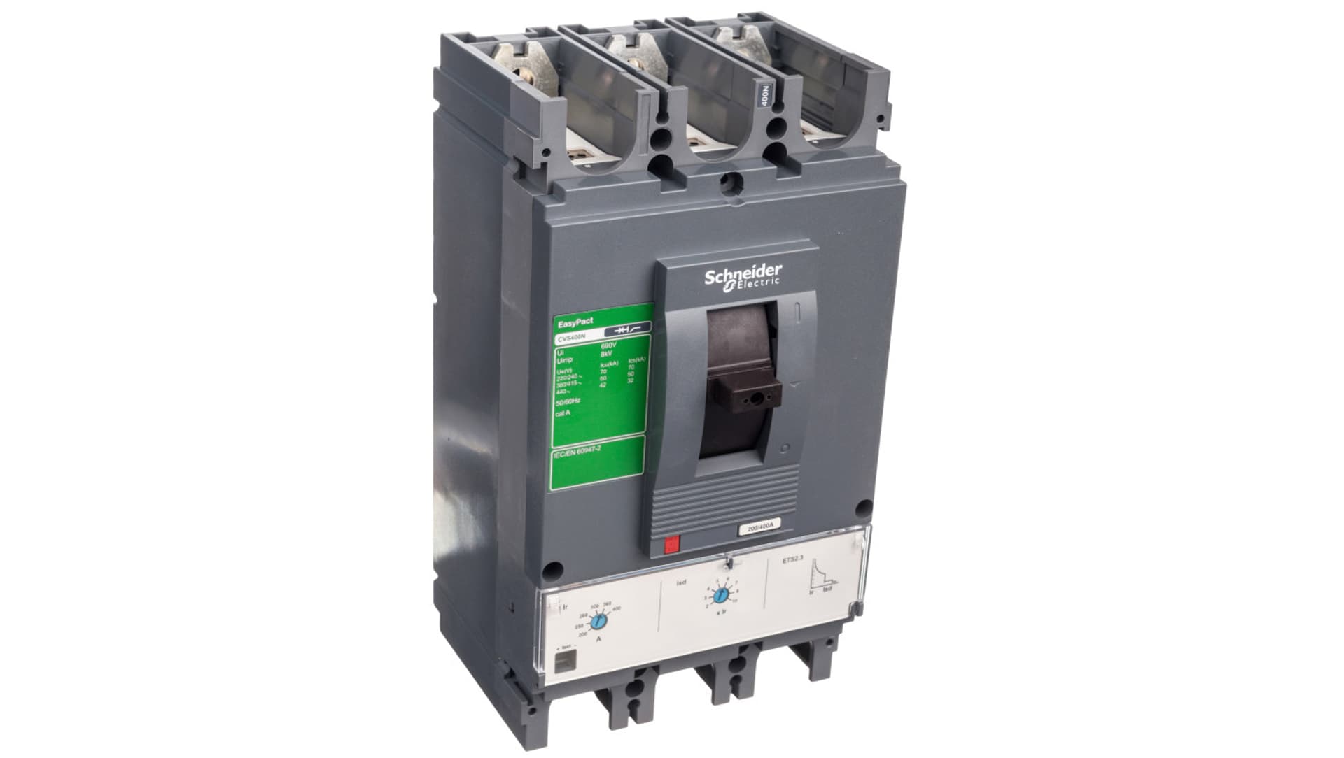 

Schneider Electric, Compact CVS, wyłącznik mocy 50kA , wyzwalacz elektroniczny ETS2.3 400A , 3P