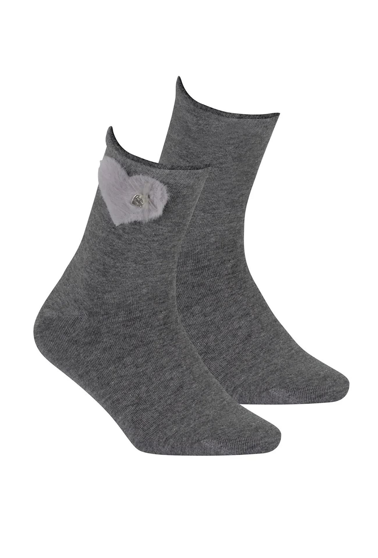 

SKARPETKI DAMSKIE Z APLIKACJĄ WZ.001 (kolor grey)