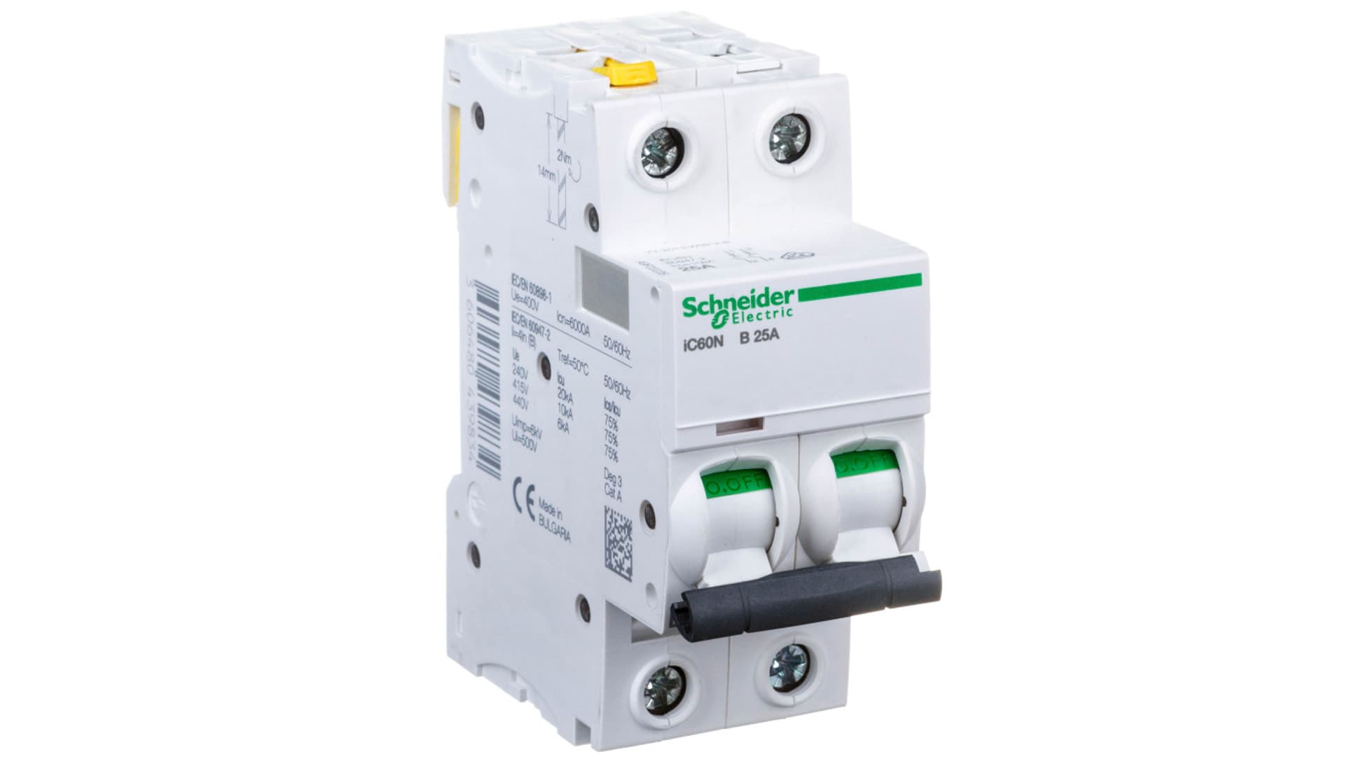 

Wyłącznik nadprądowy 2P B 25A 6kA AC iC60N-B25-2 A9F03225