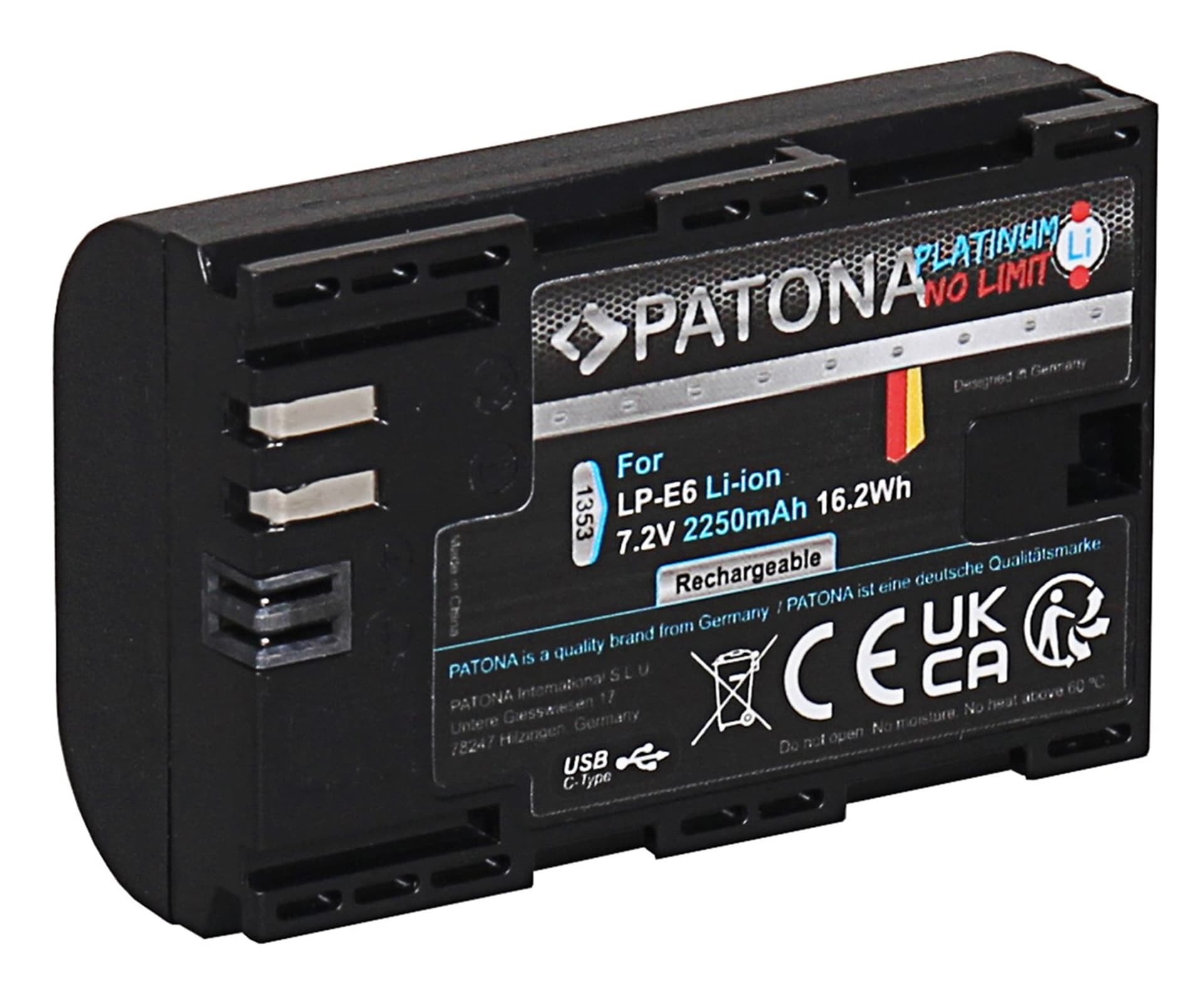 

Akumulator Patona Platinum LP-E6 z USB-C do Canona