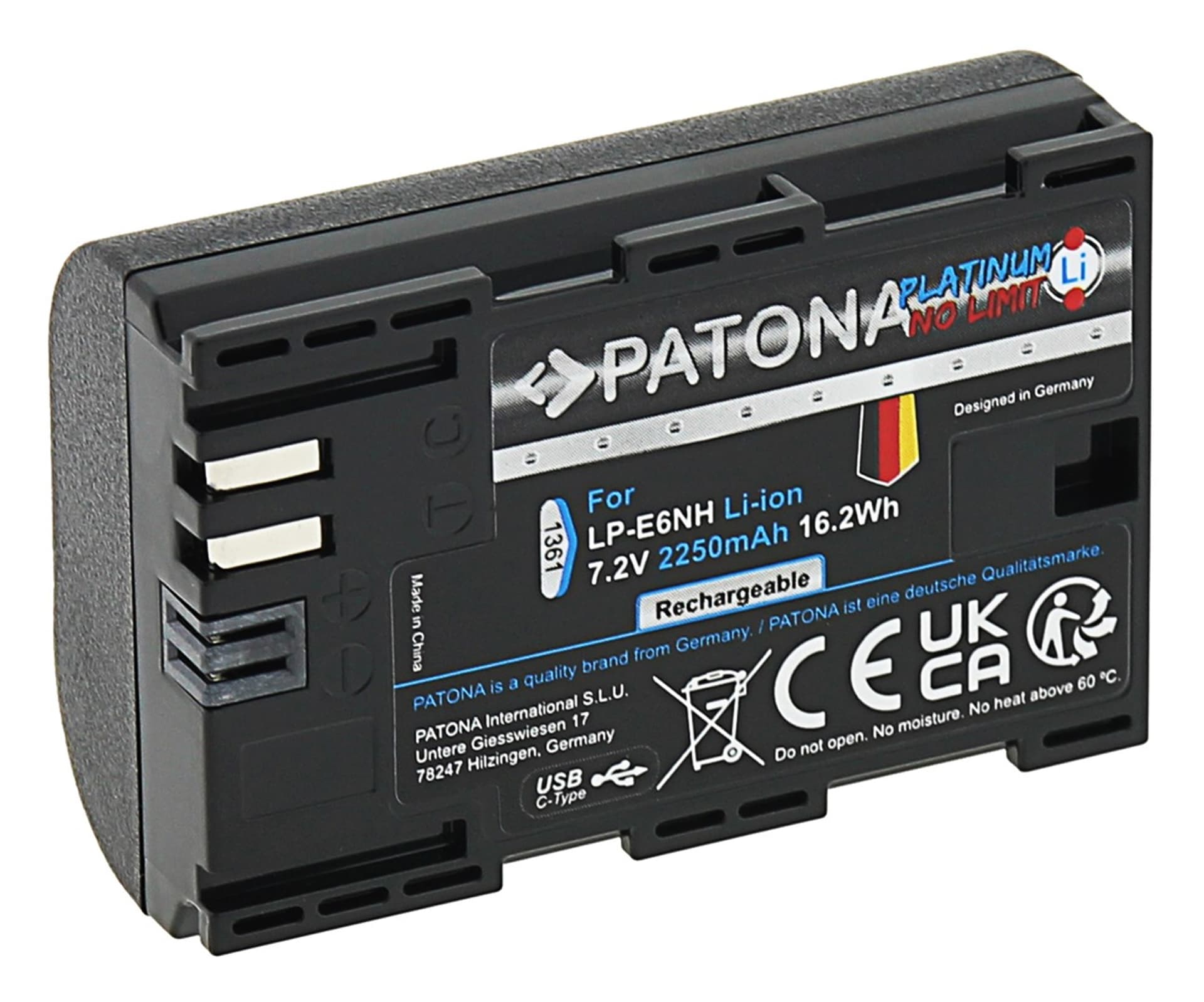 

Akumulator Patona Platinum LP-E6NH z USB-C do Canona