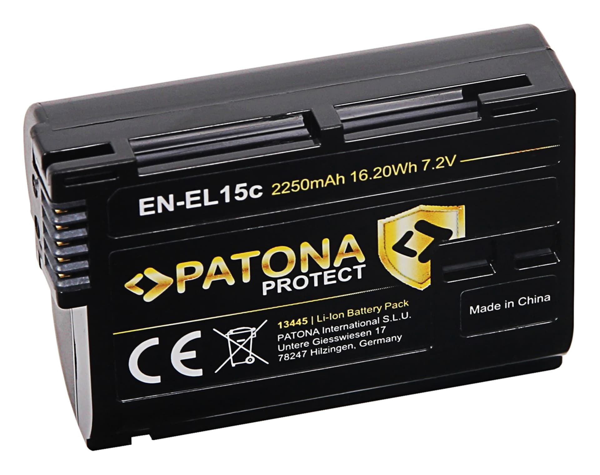 

Akumulator Patona Protect EN-EL15C 2250mAh / 15,75Wh do Nikon D500, D610, D750, D800, D800E, D810, D810A, D850, D7000, D7100, D7200, Z5, Z6, Z7