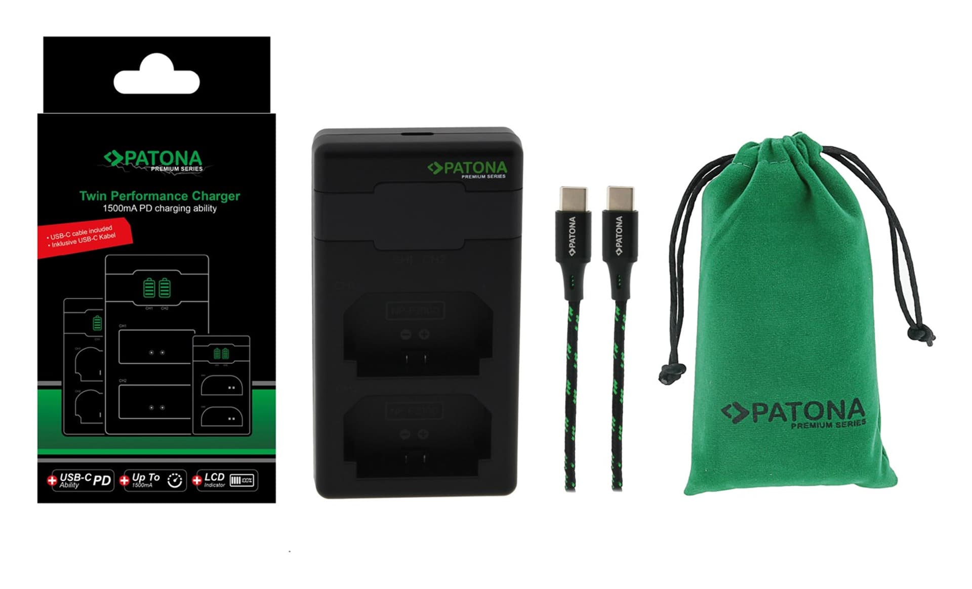 

Ładowarka Patona Premium Twin Performance PD do Sony NP-FZ100 z kablem USB-C