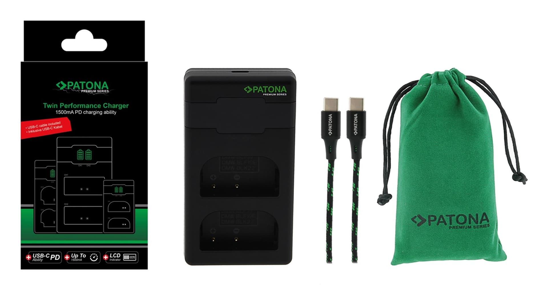 

Ładowarka Patona Premium Twin Performance PD do Panasonic DMW-BLF19 z kablem USB-C