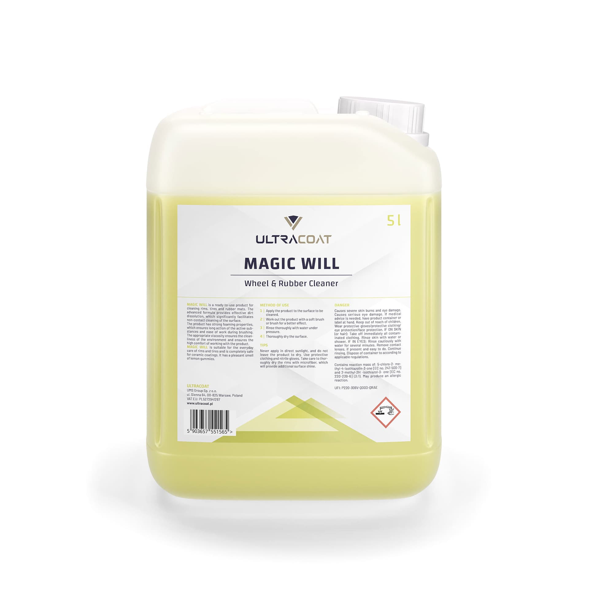 

Ultracoat Magic Will 5L - środek do czyszczenia felg, opon i gumy