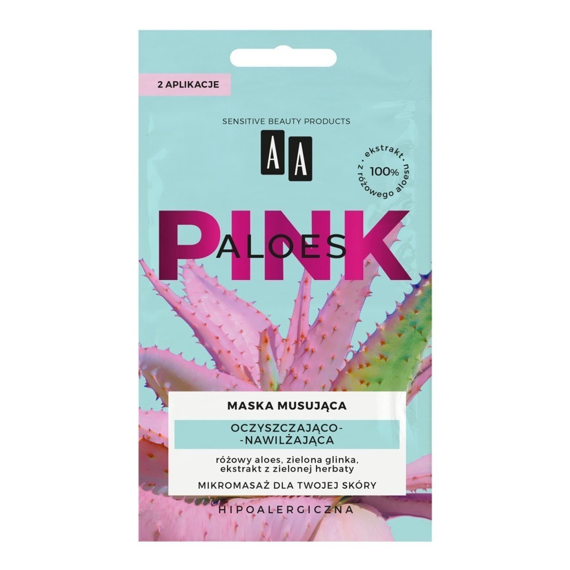 

AA Aloes Pink oczyszczająco-nawilżająca maska musująca 2x4g