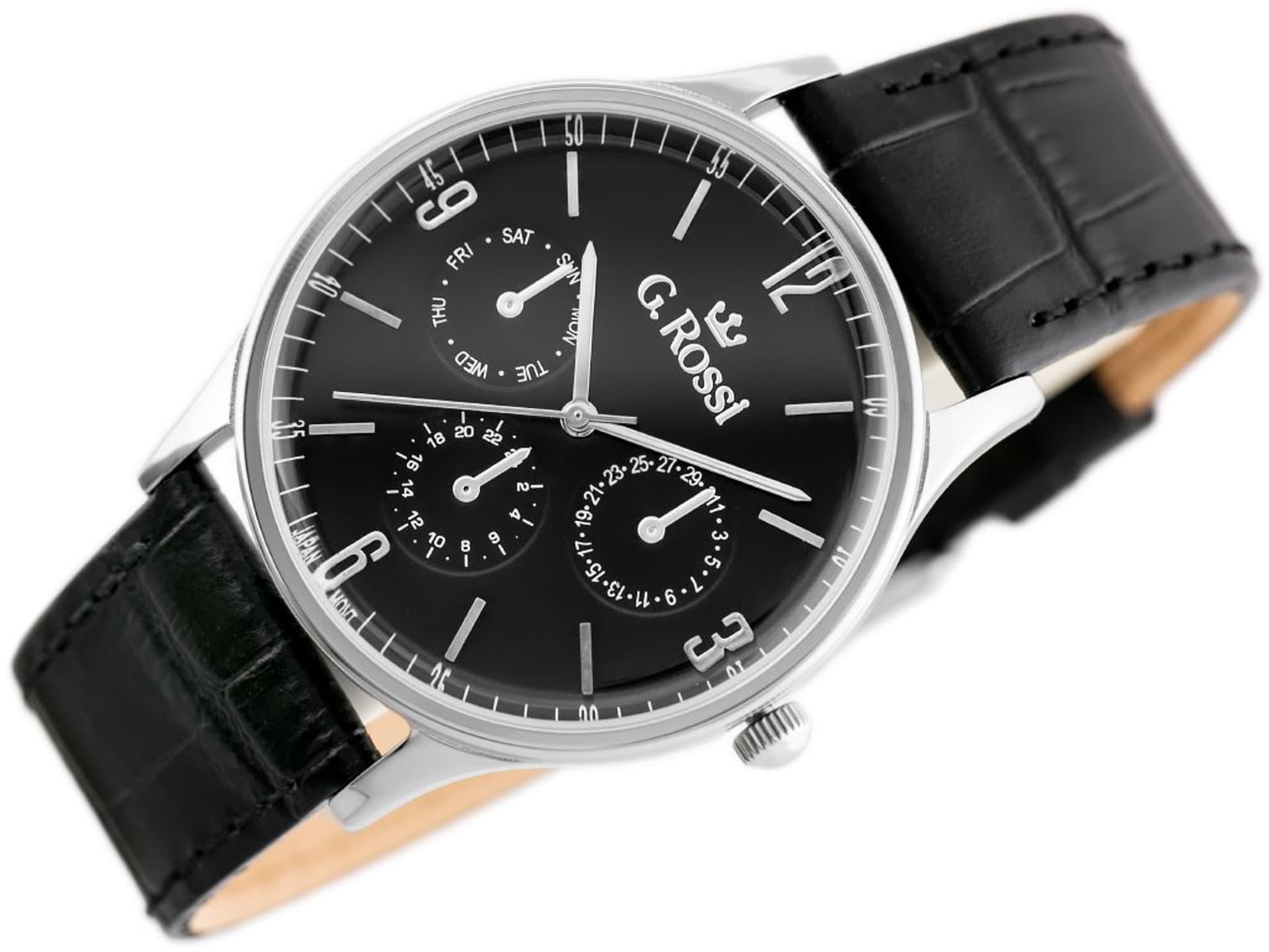 

ZEGAREK G. ROSSI - 10737A-1A1(zg258b) black/silver + BOX, Zg258b) black/silver + bo