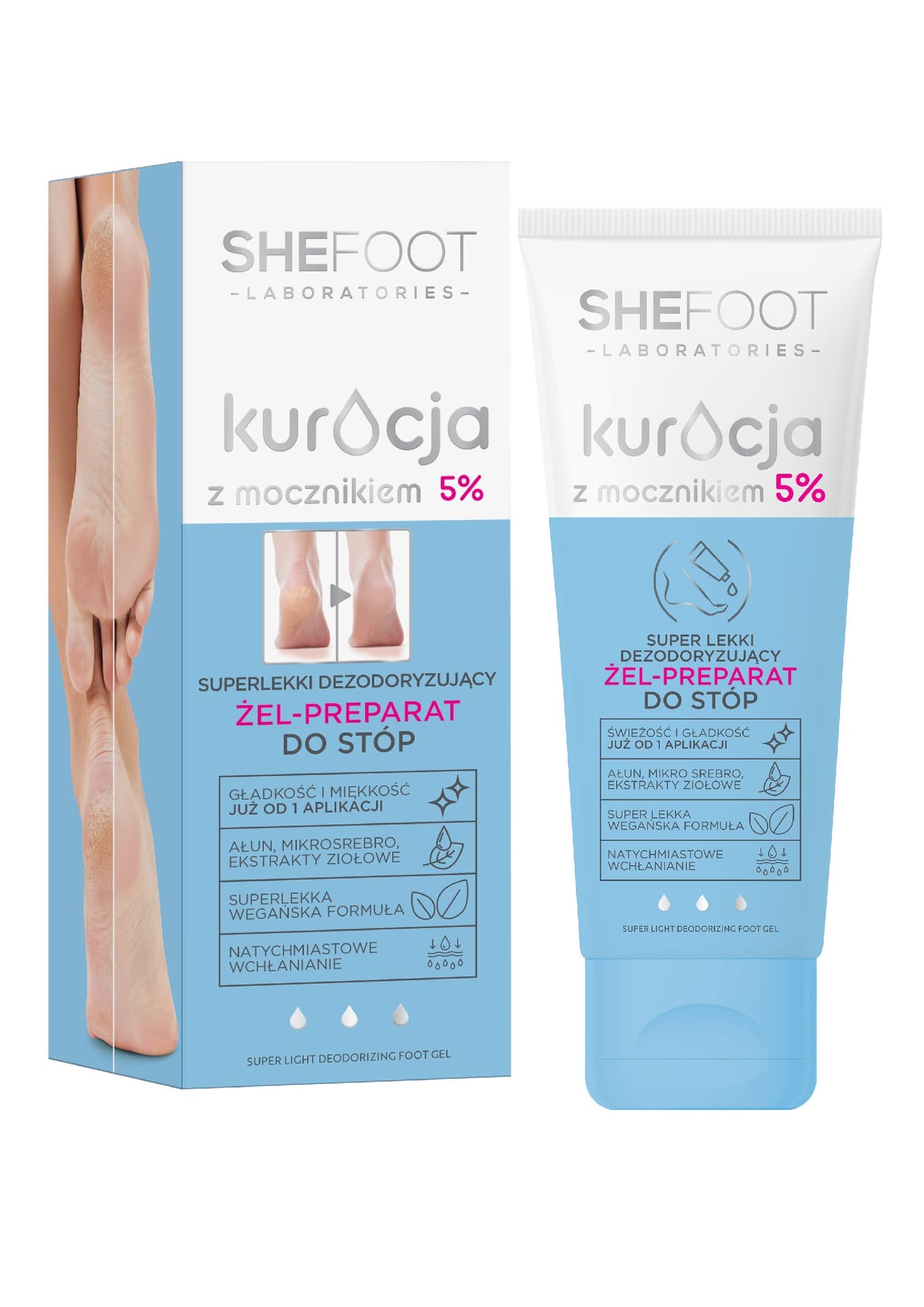 

SheFoot Kuracja z Mocznikiem 5% Superlekki Dezodorujący Żel-preparat do stóp 75ml