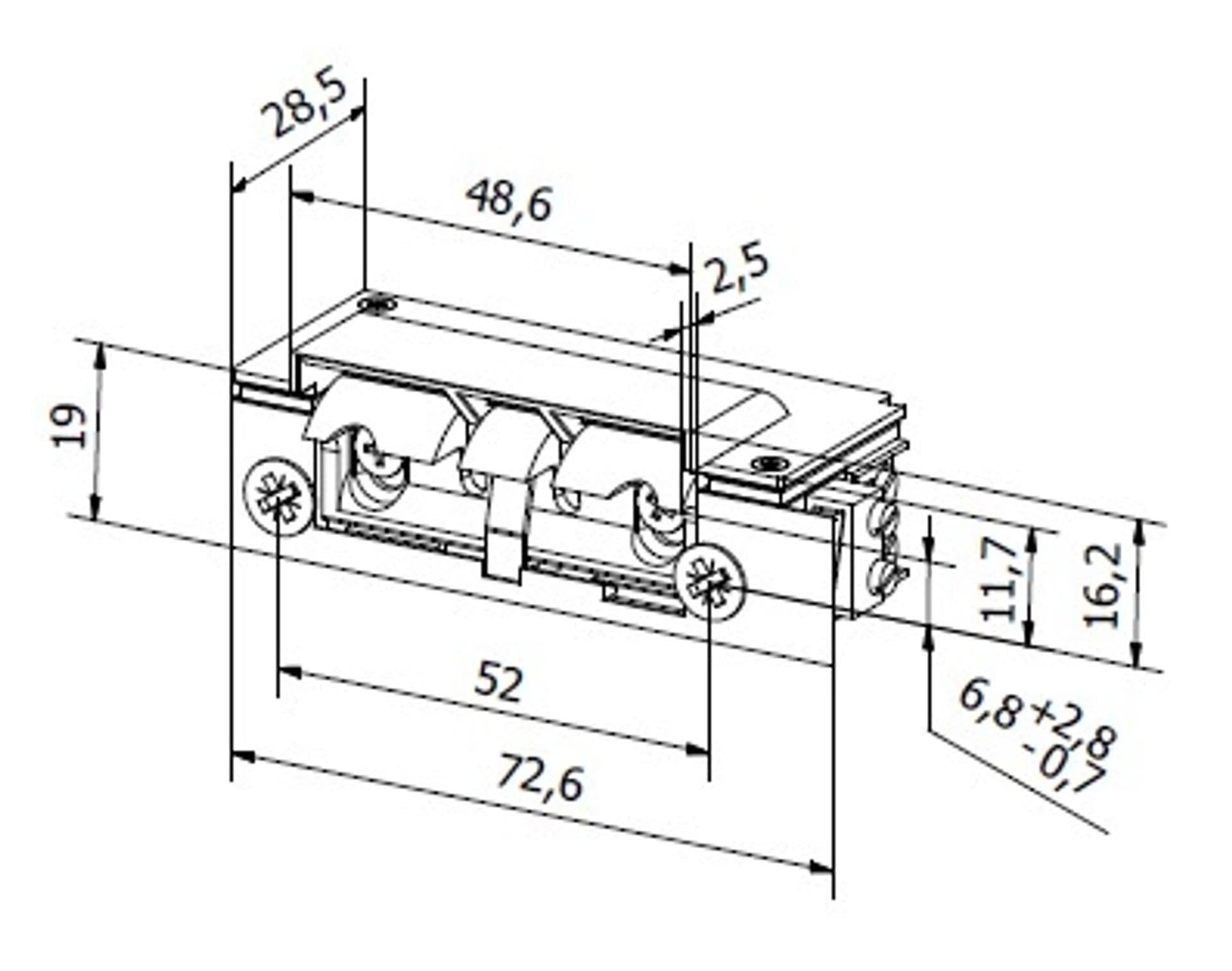 

Elektrozaczep HARTTE XS12R-C seria XS 12V rewersyjny z wyślizgiem