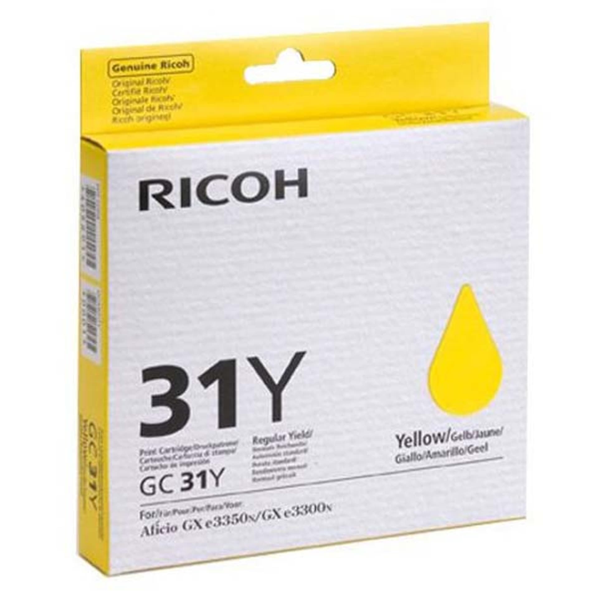 

Ricoh oryginalny wkład żelowy 405691, yellow, Typ GC 31Y, Ricoh GXe2600/GXe3000N/GXe3300N/GXe33