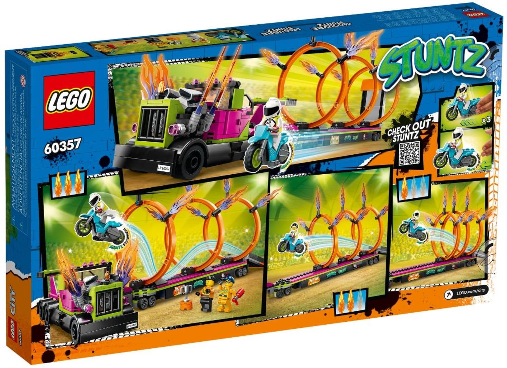 

LEGO City Stuntz 60357 Wyzwanie kaskaderskie — ciężarówka i ogniste obręcze