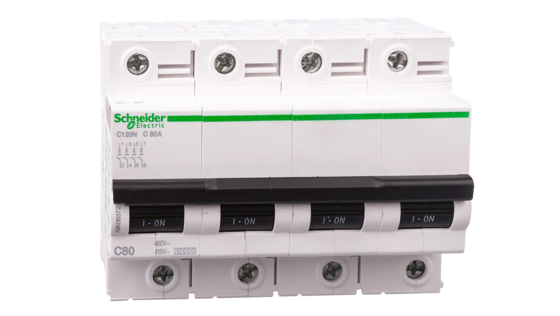 

Wyłącznik nadprądowy 4P C 80A 6kA AC iC120N A9N18372