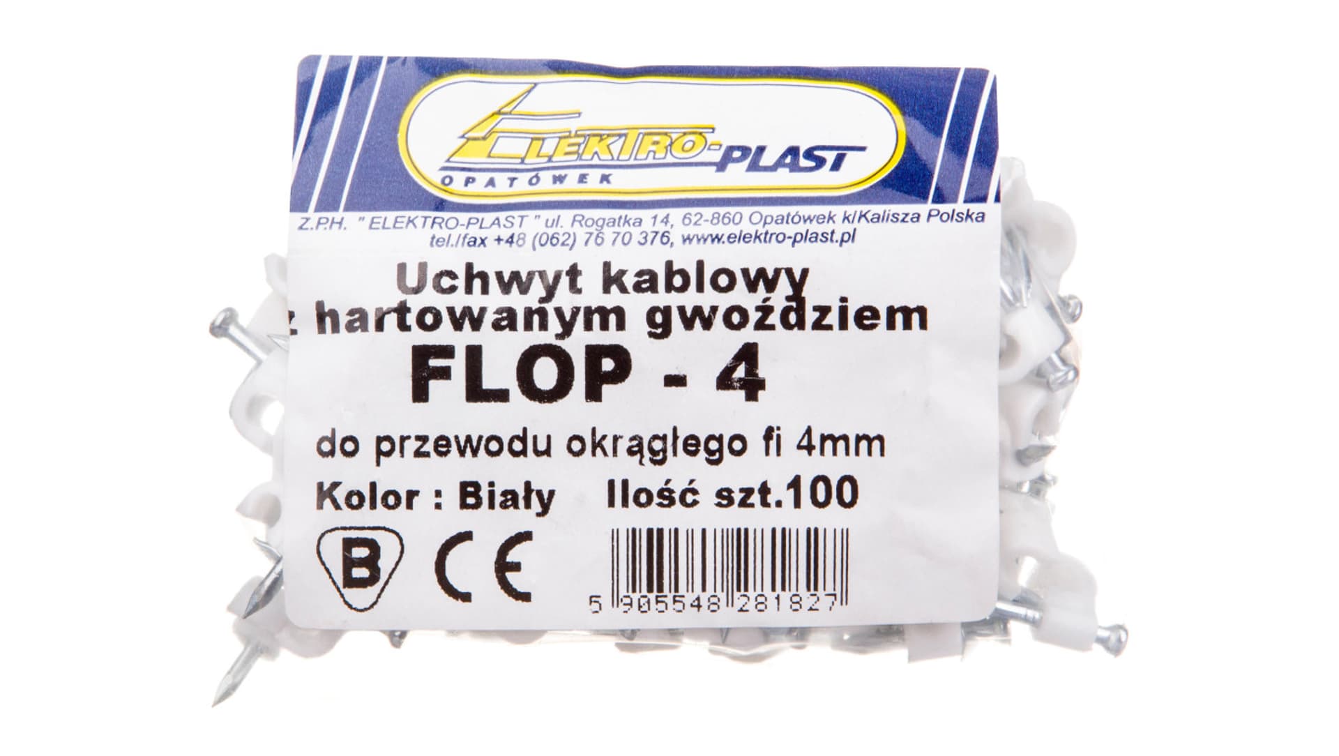 

Uchwyt kablowy okrągły fi 4mm FLOP-4 27.04 /100szt./