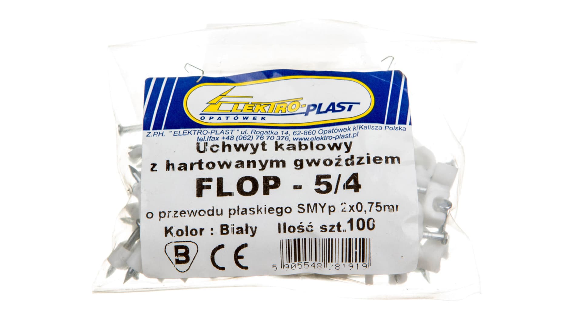

Uchwyt płaski do przewodów SMYp 2x0,75 FLOP-5/4 27.54 /100szt./
