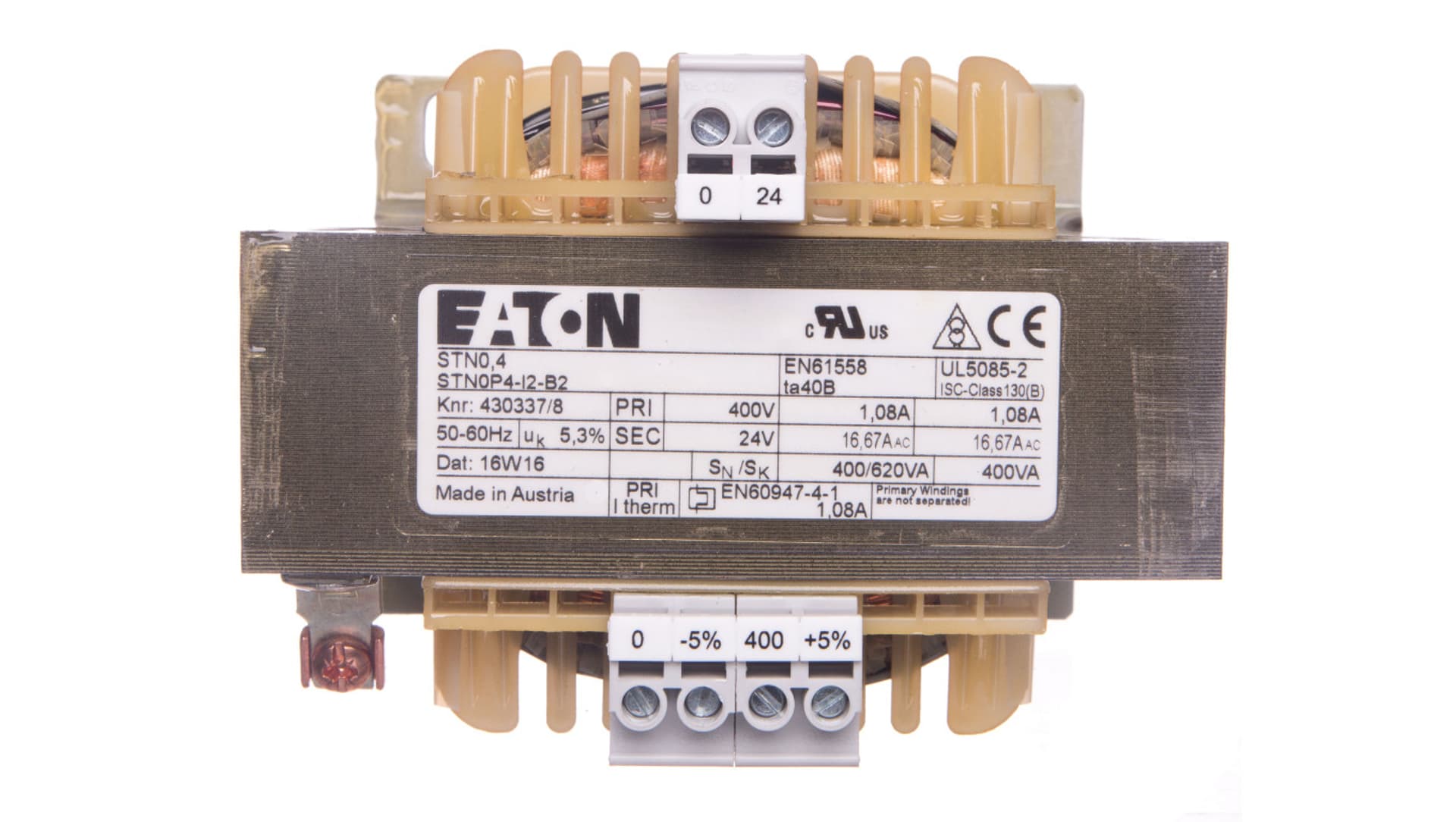 

Transformator 1-fazowy 400VA 400/24V STN0,4(400/24) 221514, 400/24) 22151