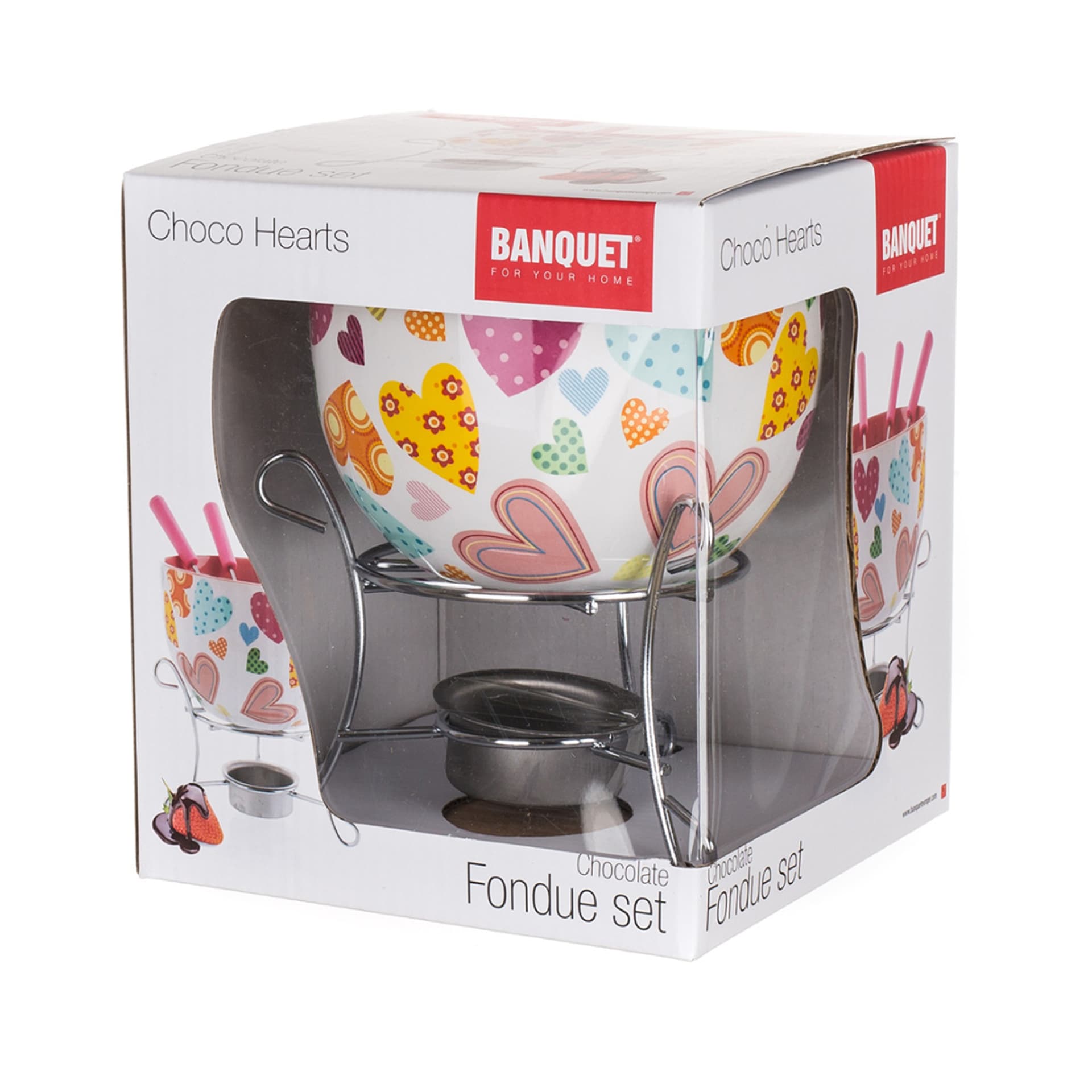 

ZESTAW DO FONDUE CZEKOLADOWEGO + WIDELCZYKI BANQUET HEARTS