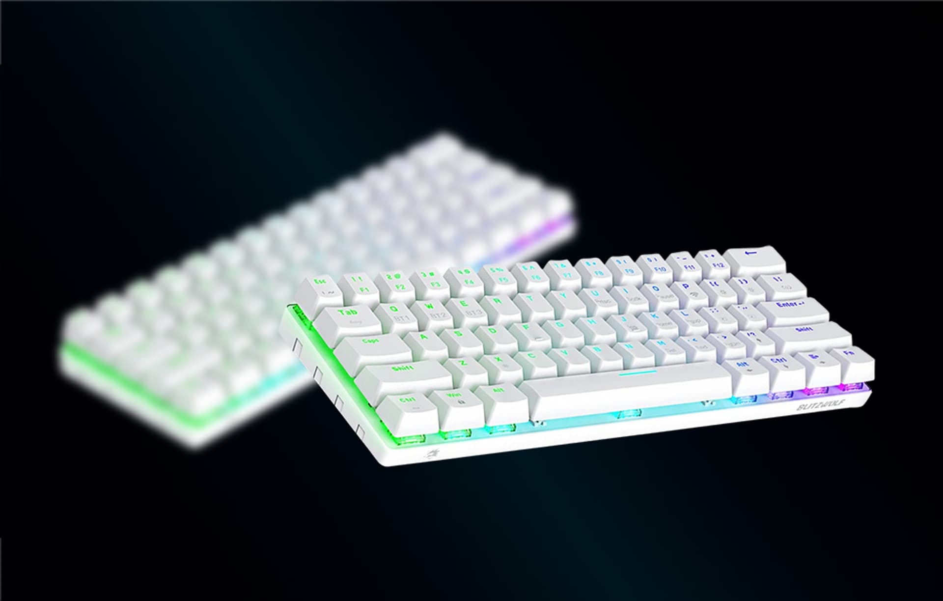 

Bezprzewodowa klawiatura gamingowa, mechaniczna BlitzWolf BW-KB0, Red switch, RGB (biała)