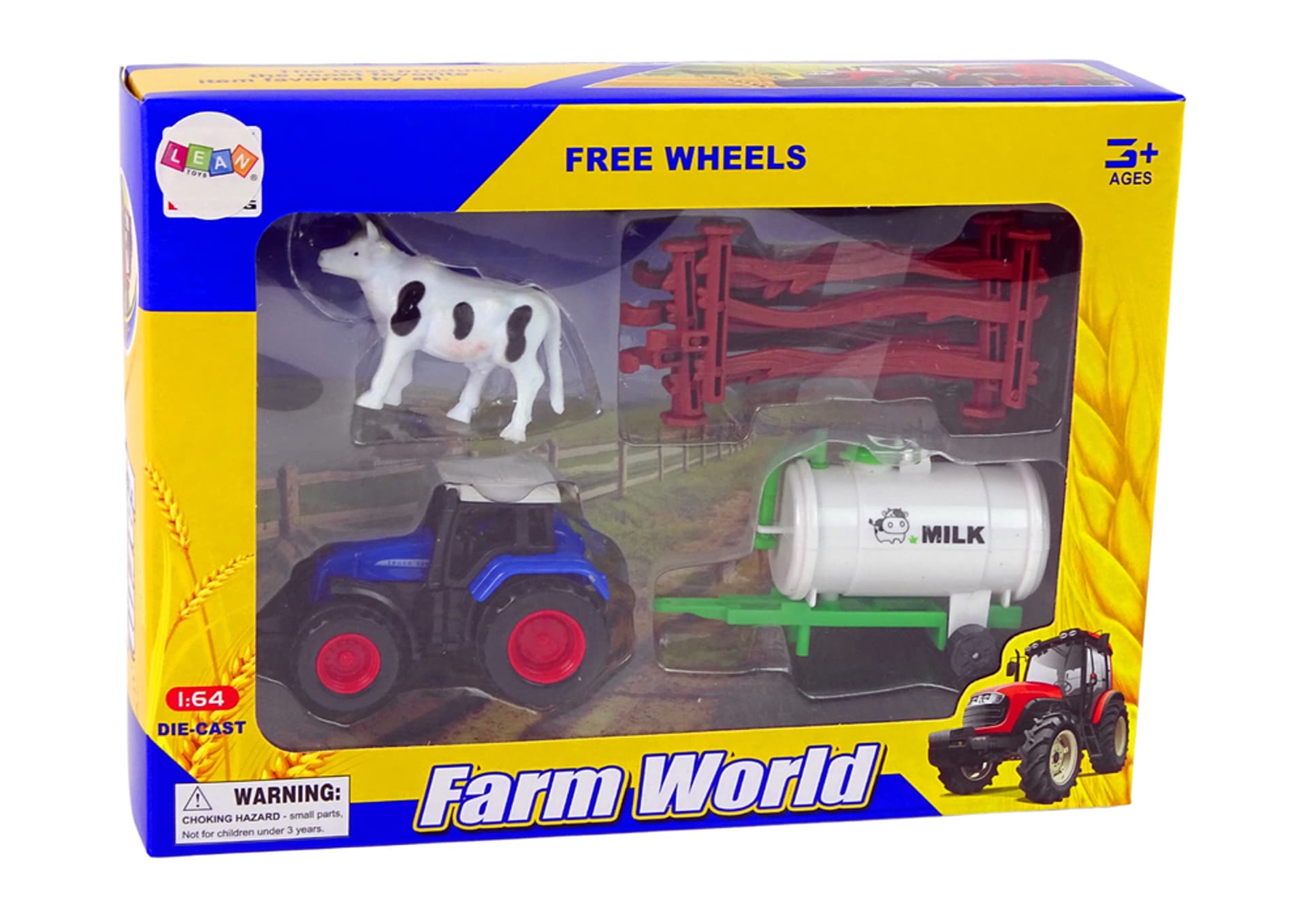 

Zestaw Farma Traktor Zbiornik Na Mleko Krowa 1:64