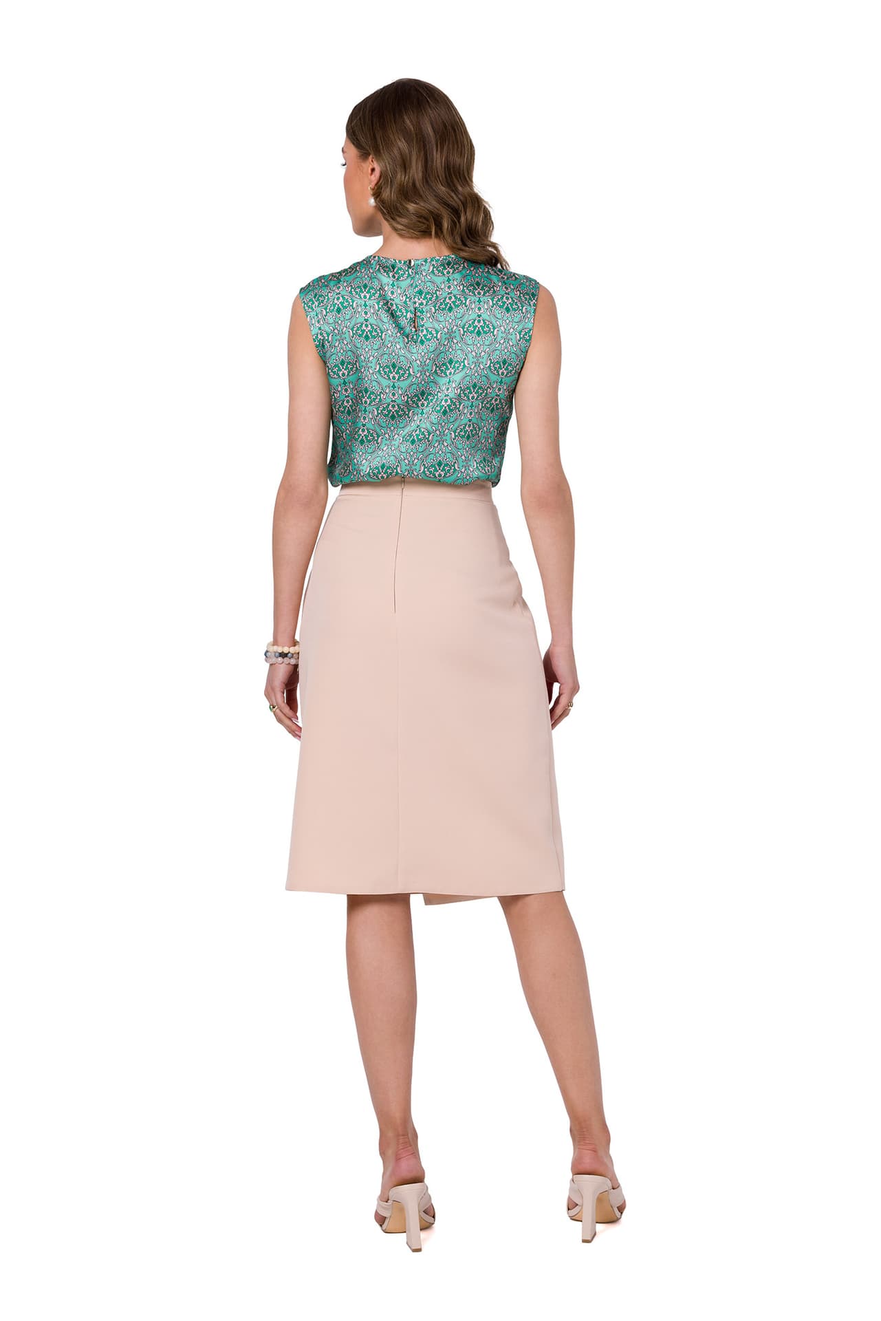 

S343 Spódnica - beżowa (kolor beżowy, rozmiar M)