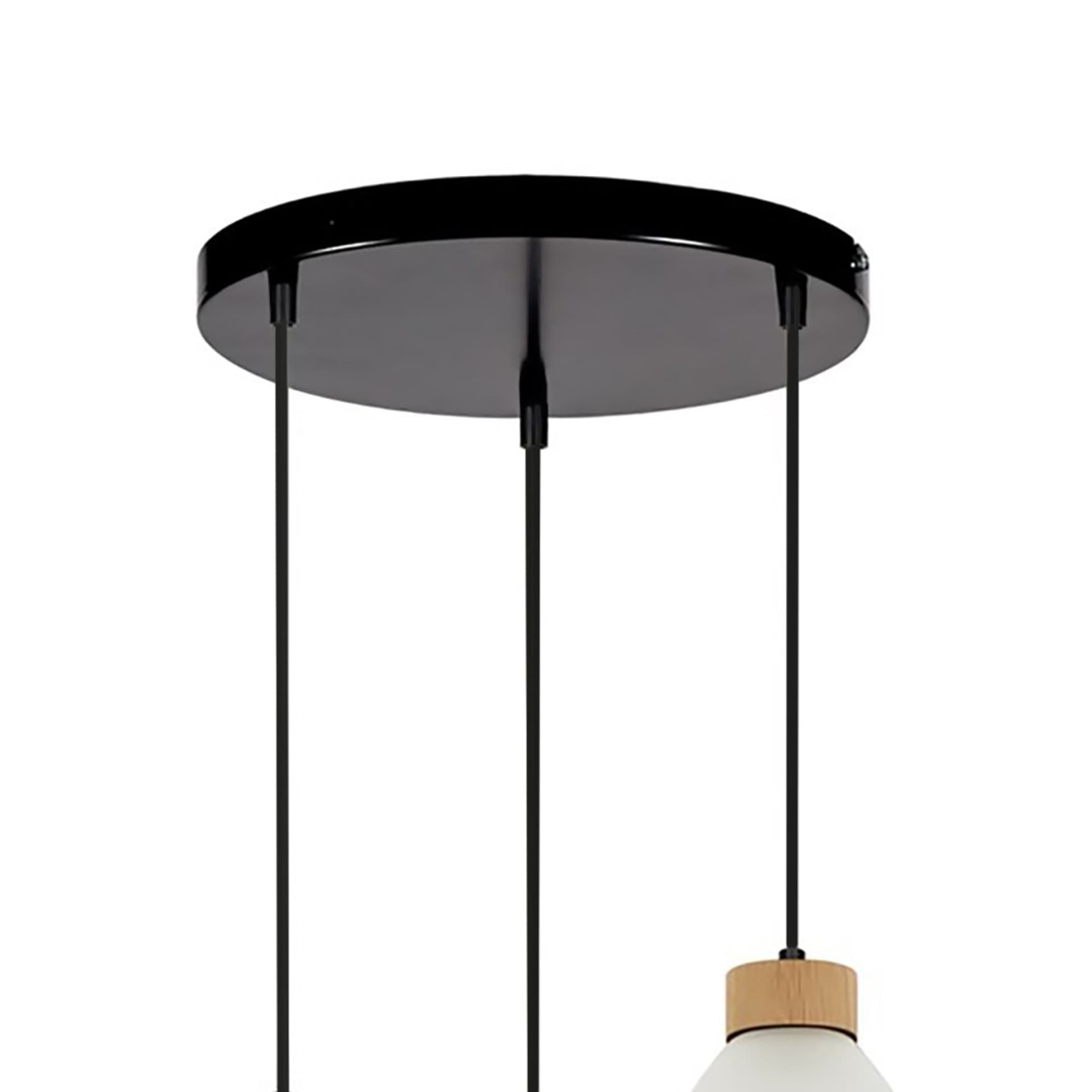 

Prahas Lampa Wisząca Rondel 3xE14 Max.40W Czarny/Dąb/Biel