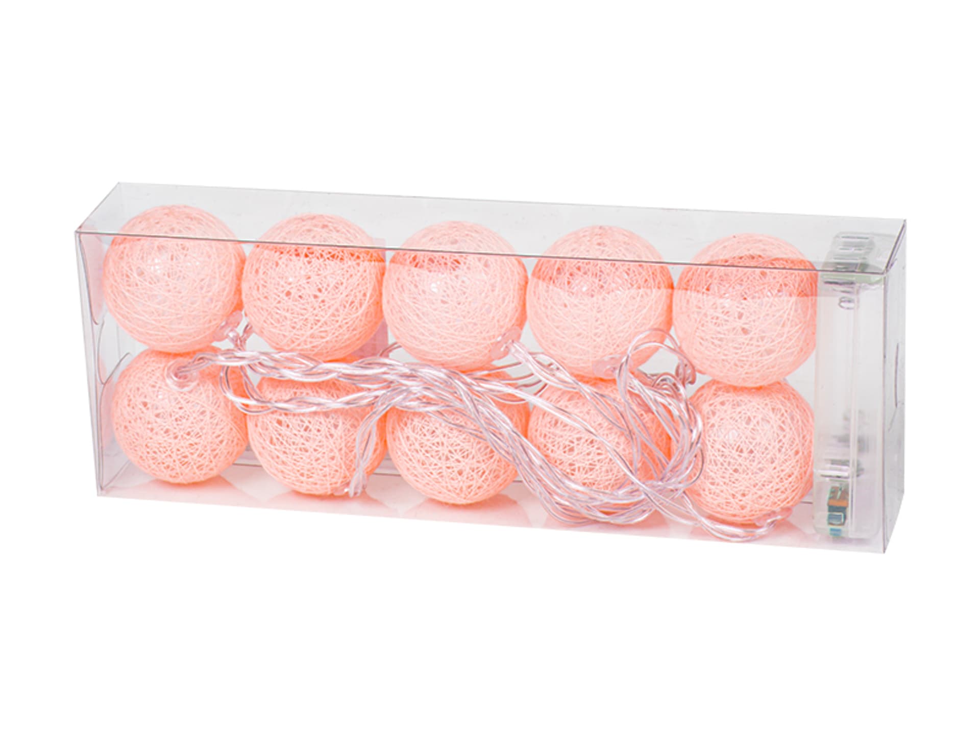 

70-272# Lampki cotton ball 10szt pudrowy róż