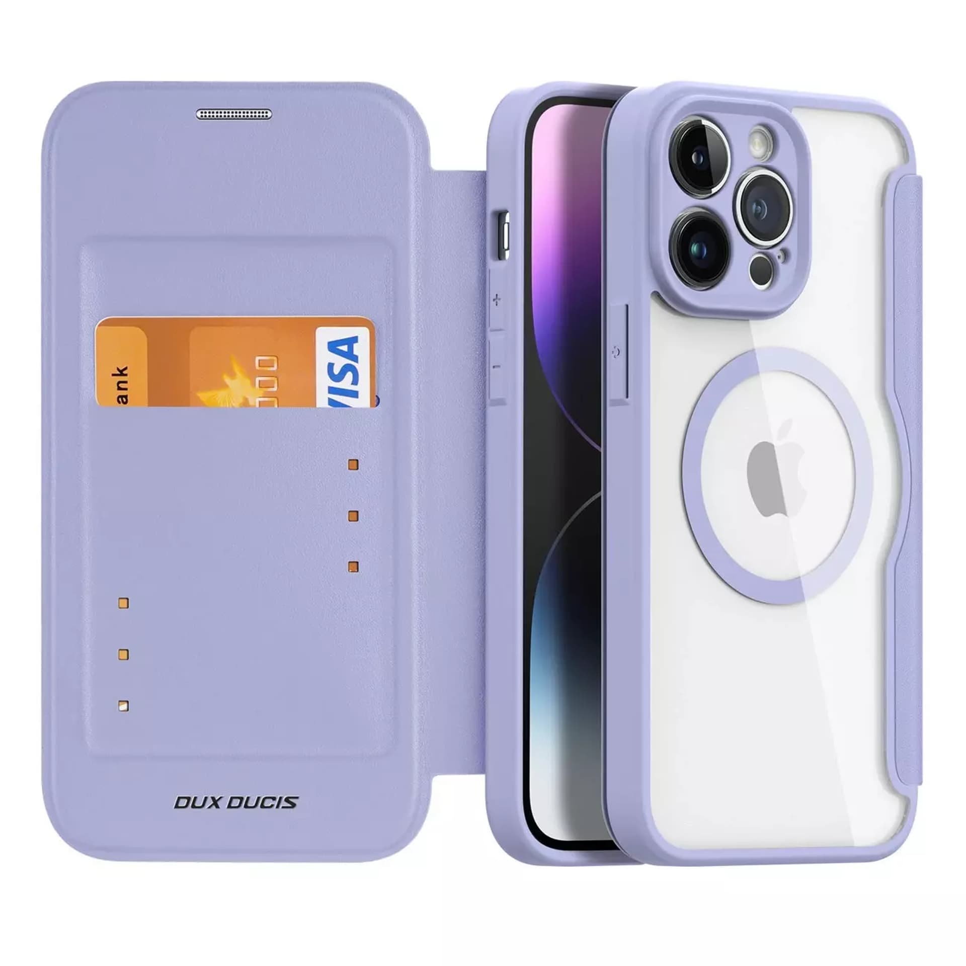 

Etui Dux Ducis Skin X Pro do iPhone 14 Pro Max magnetyczny pokrowiec MagSafe z klapką fioletowy