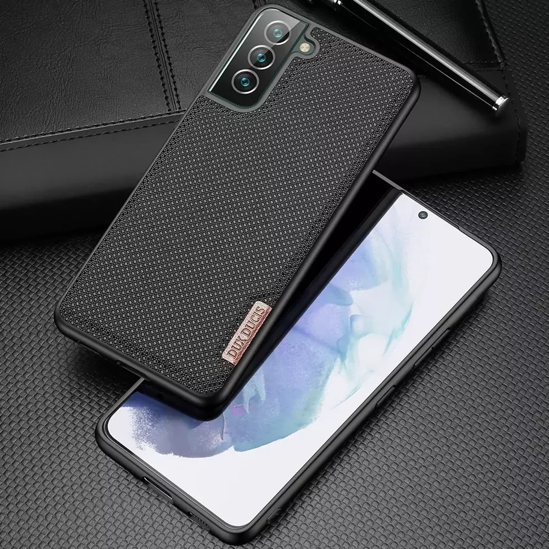 

Dux Ducis Fino etui pokrowiec pokryty nylonowym materiałem Samsung Galaxy S22+ (S22 Plus) czarny, S22 plus) czarn