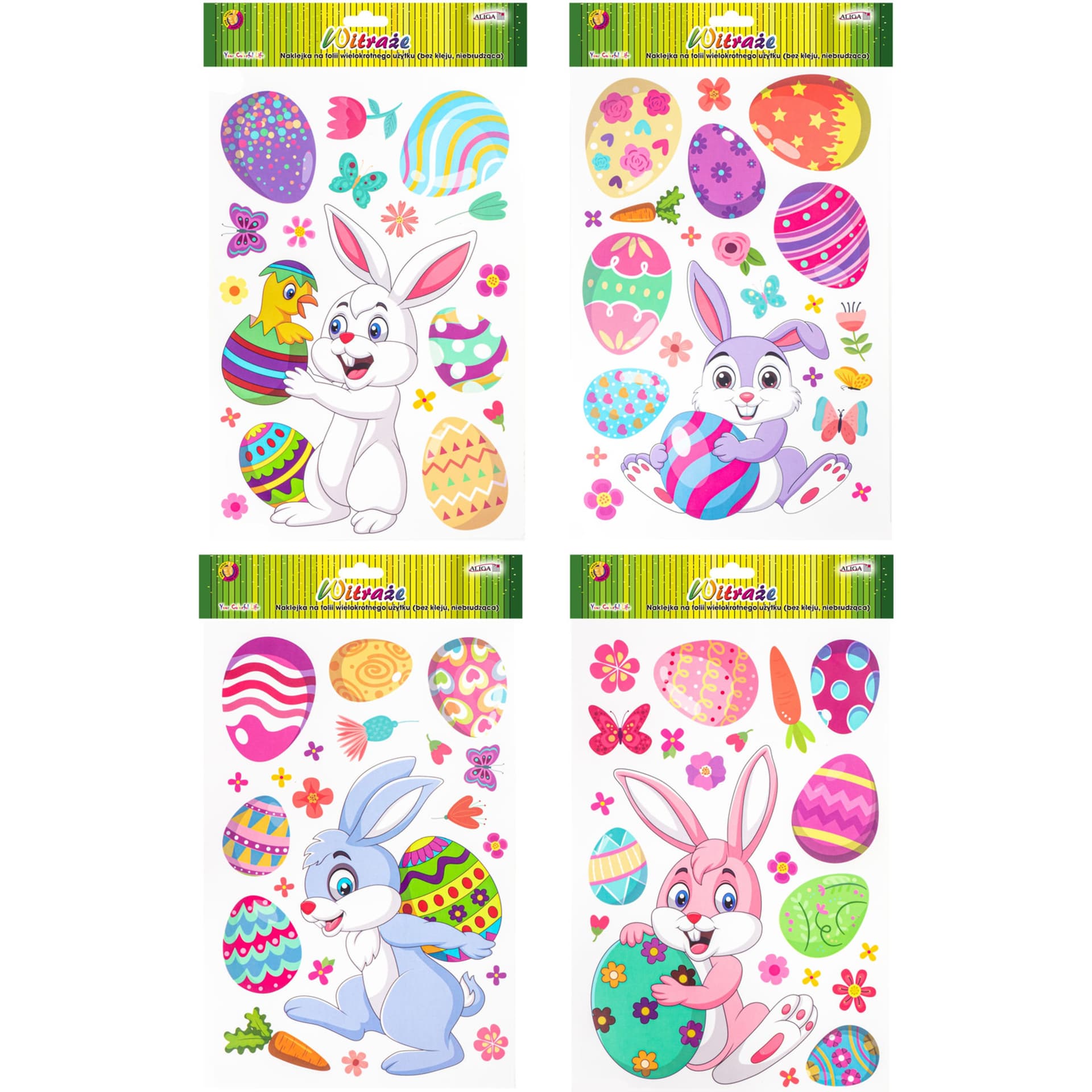 

Witraż Wielkanoc folia elektrostatyczna 20x30cm mix wzorów WW-8 ALIGA
