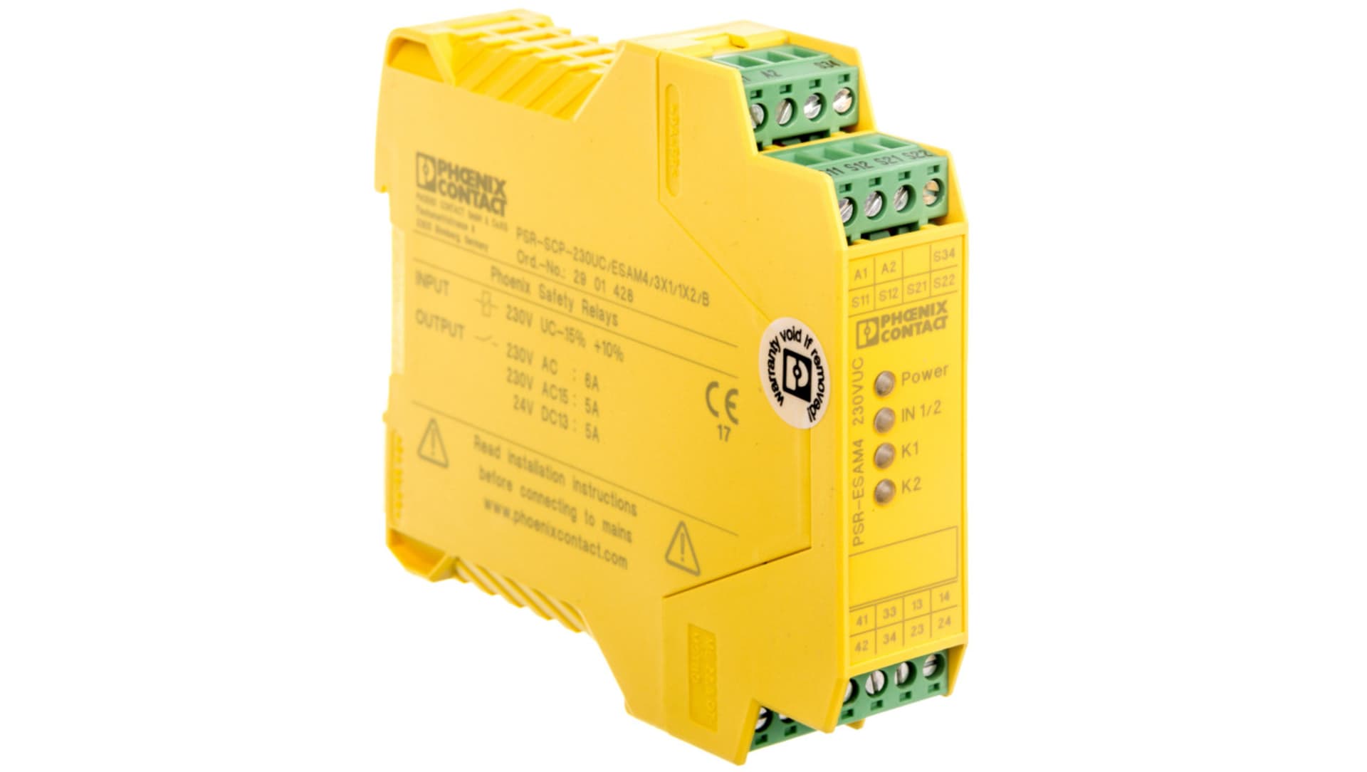 

Przekaźnik bezpieczeństwa 3Z 1R 230V AC/DC zatrzymania awaryjnego i drzwi SIL3 PSR-SCP-230UC/ESAM4/3X1/1X2/ 2901428