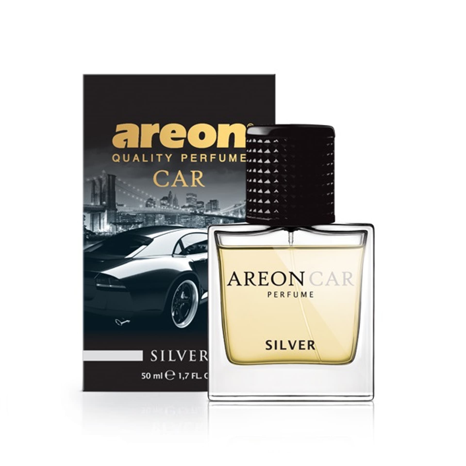 

Areon Car Perfume Glass perfumy do samochodu Silver 50ml