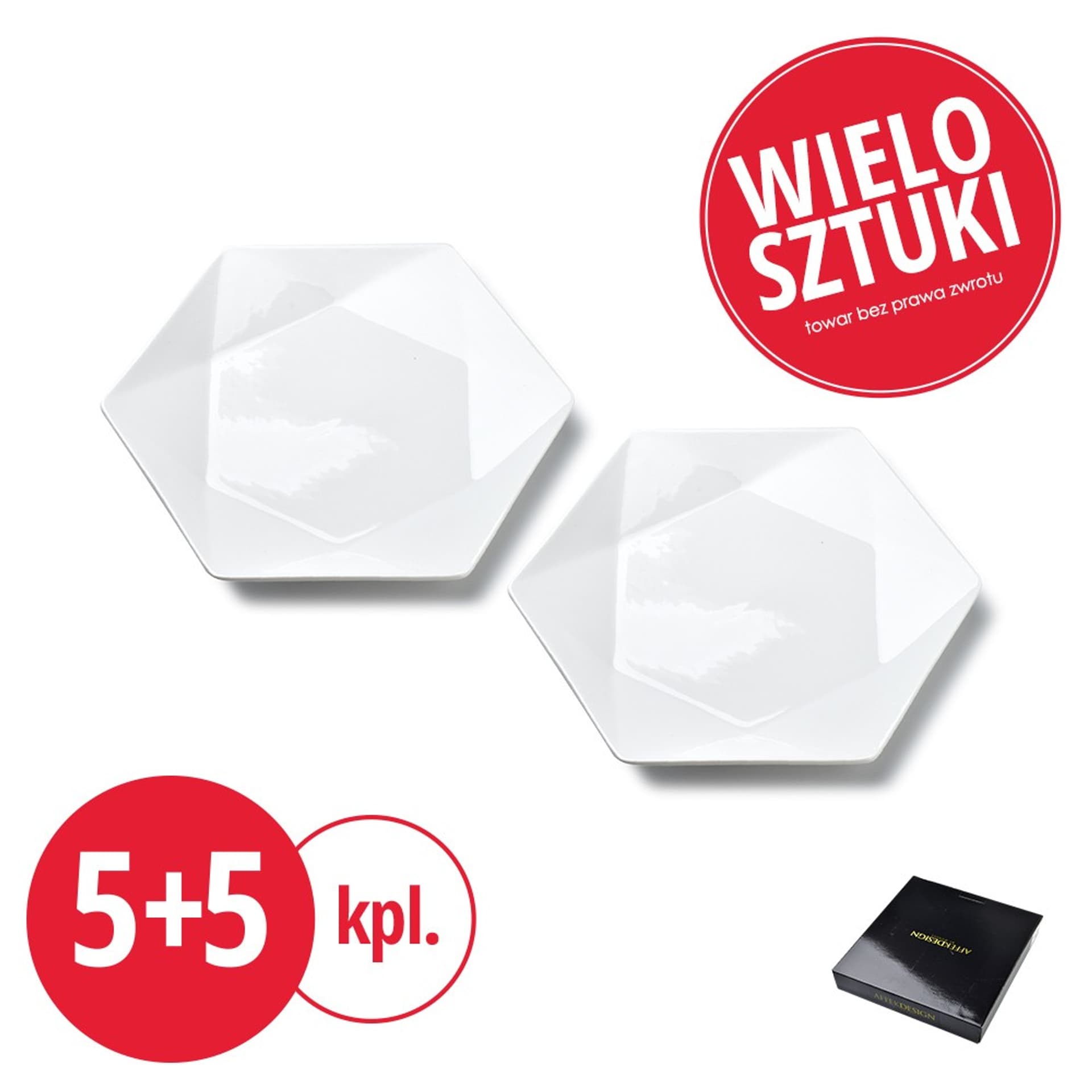 

PAKIET RALPH WHITE Komplet 2 talerzy 5kpl+5kpl GRATIS 21/24,5xh2cm razem 20szt