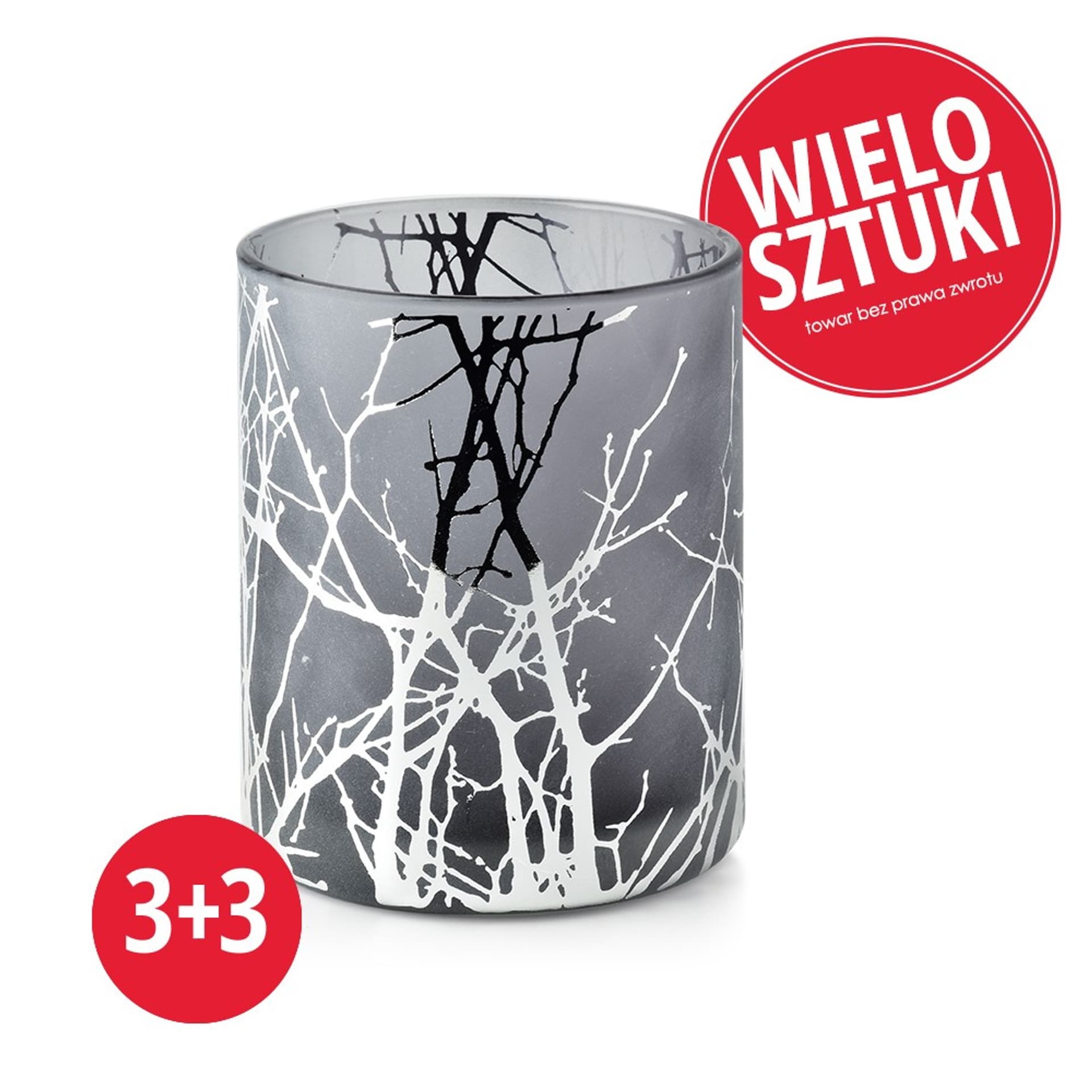 

PAKIET ODETTE SILVER Komplet świeczników 3+ 3GRATIS 10xh12,5cm