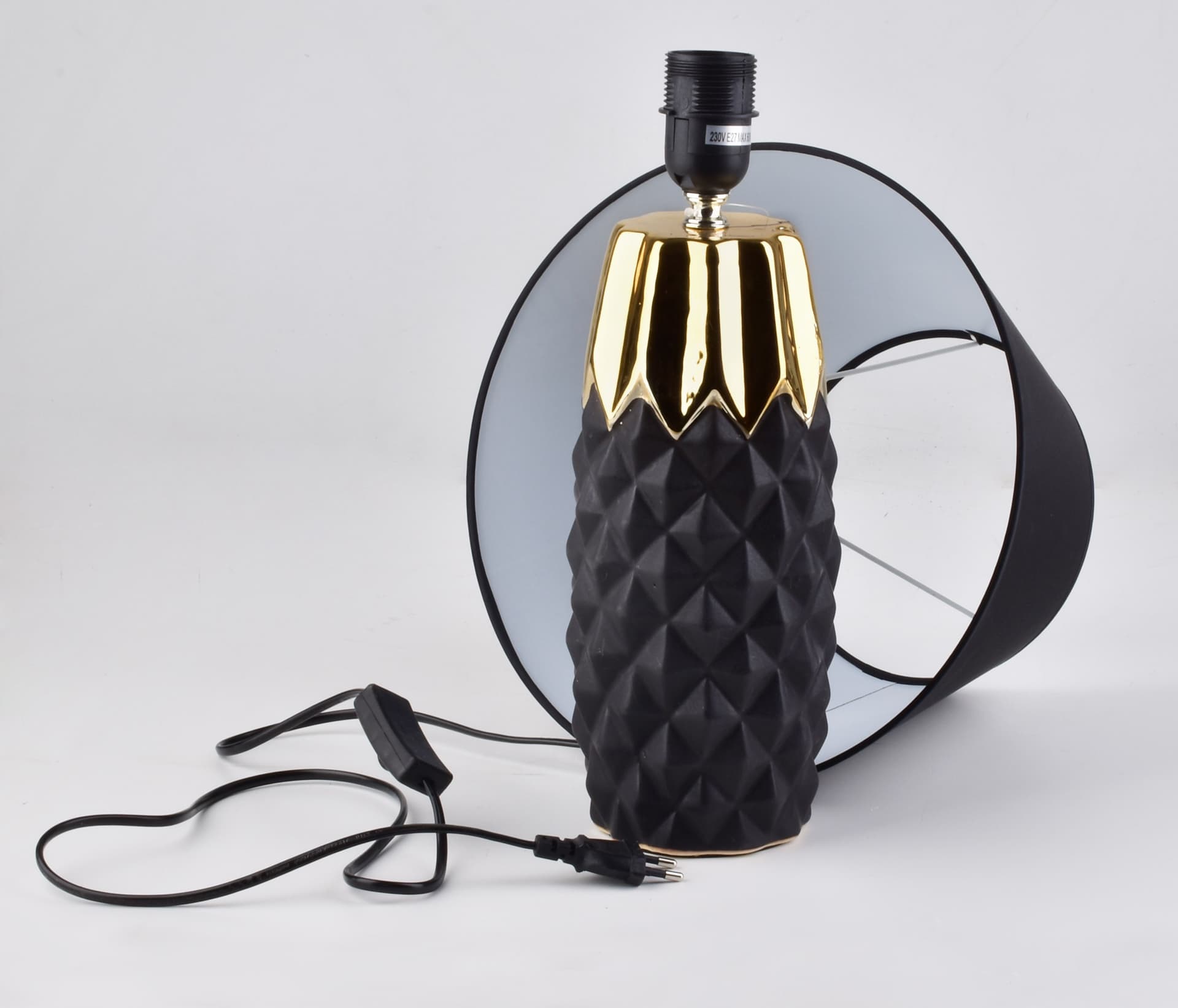 

LARA LAMPA h52x12cm złoto-czarny mat
