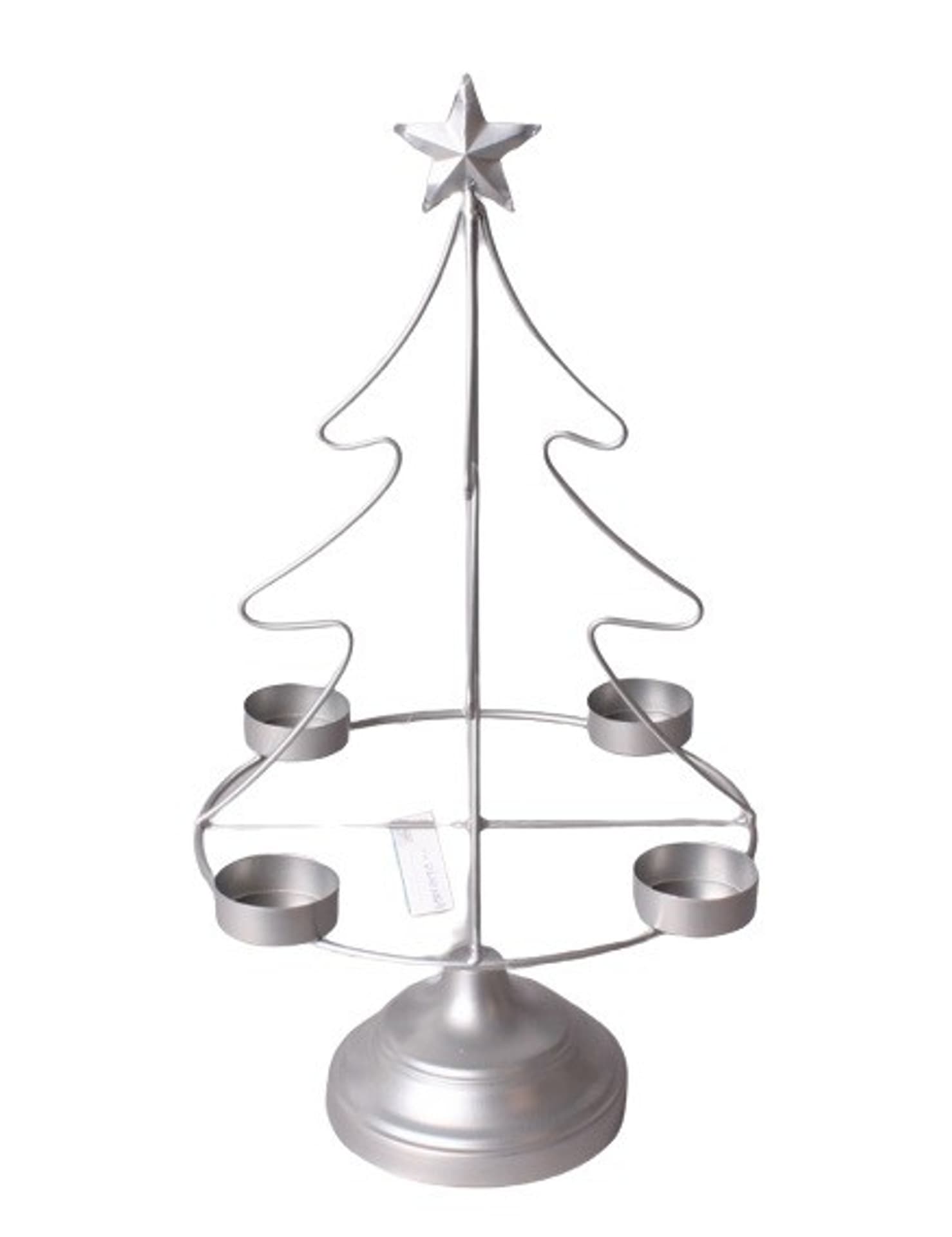 

SANTA LILA Świecznik choinka 23,5x11xh38cm srebrna