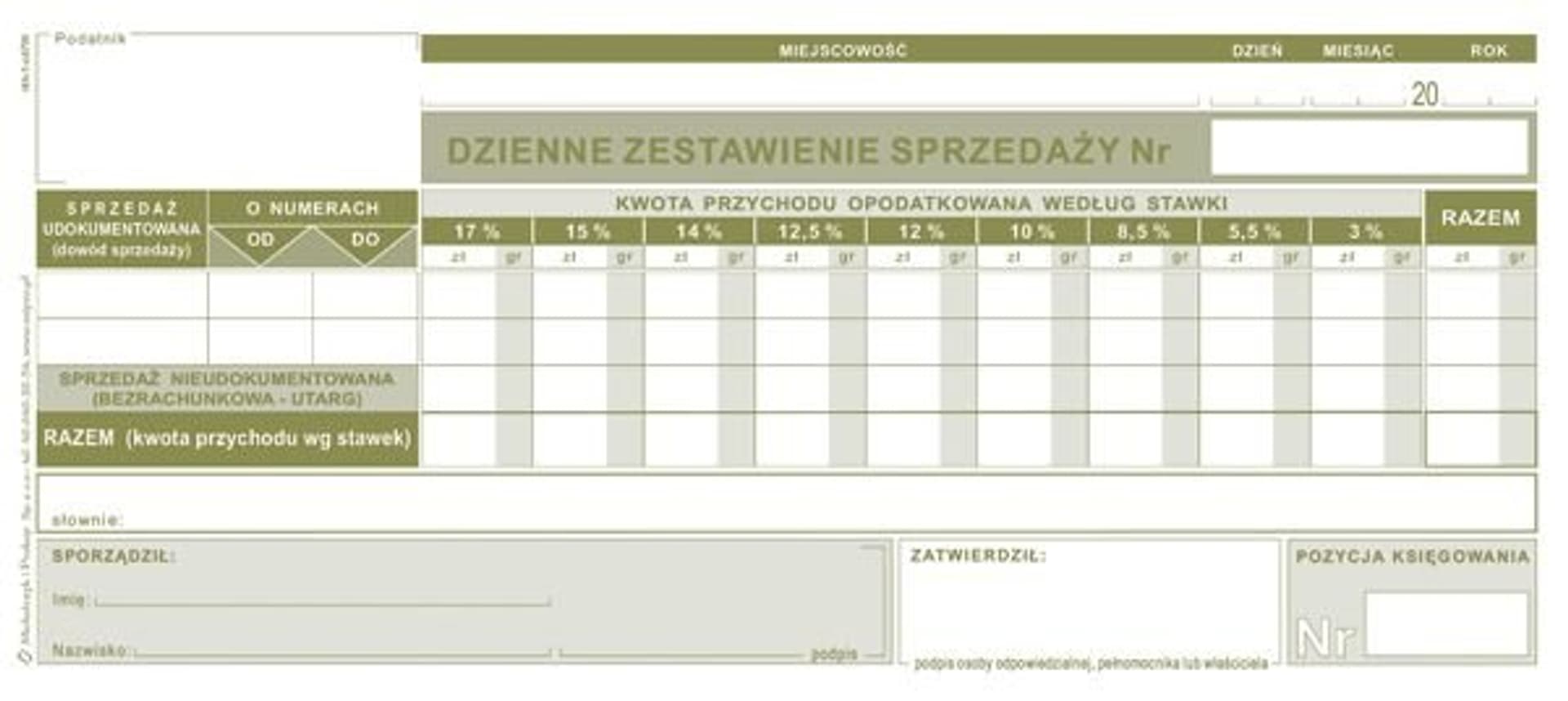 

R-4h Dzienne zestawie sprzedaży-zbiorcze 1/3 A4 Michalczyk i Prokop