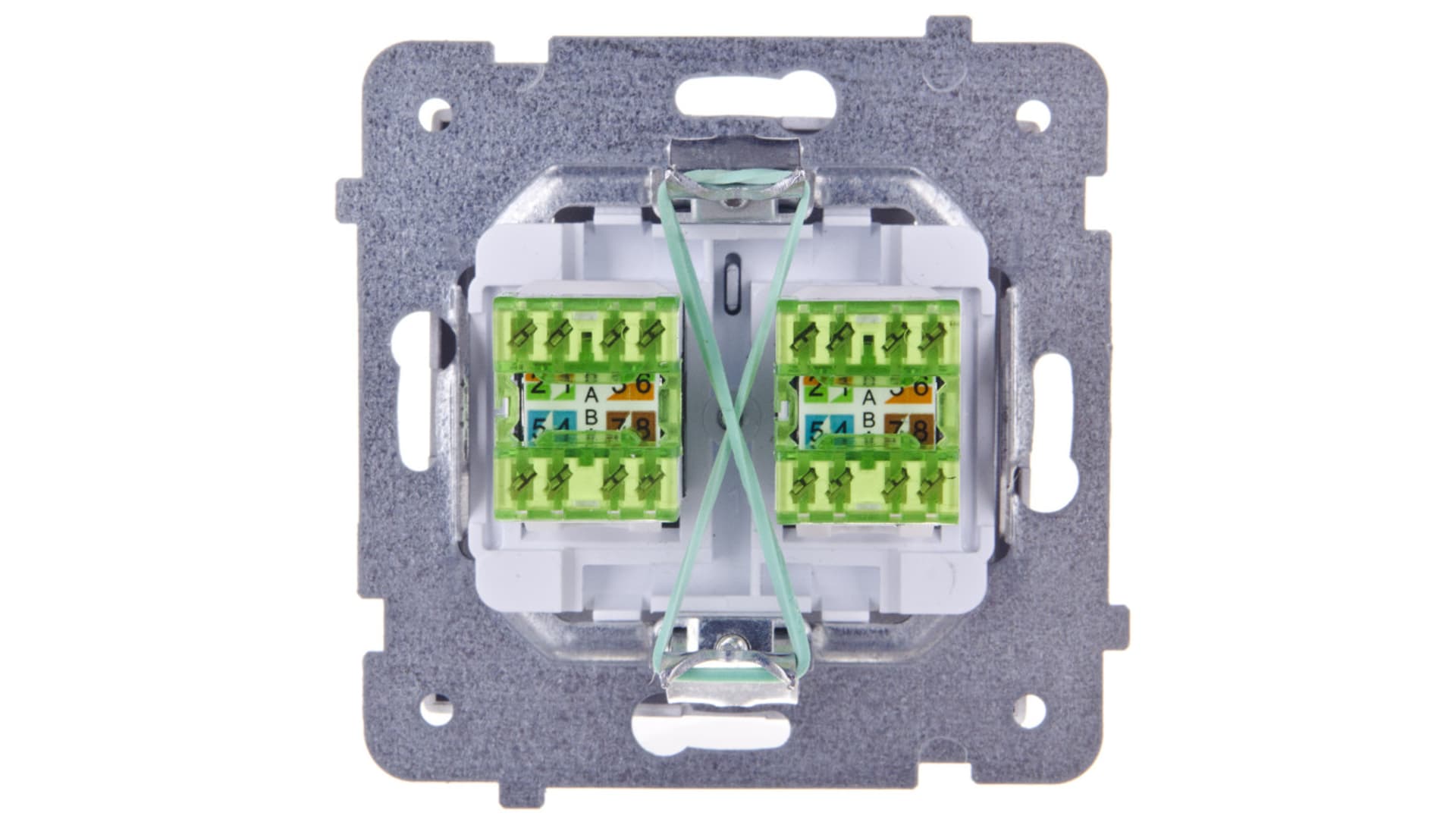 

SONATA Gniazdo komputerowe podwójne 2xRJ45 kat.5e srebro mat KRONE GPK-2R/K/m/38