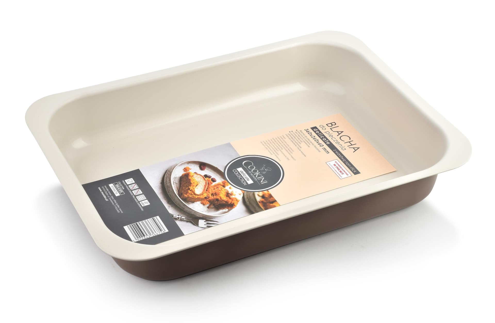 

DELICATE Blacha tłoczona 36x26cm NON-STICK CAFFE CREME