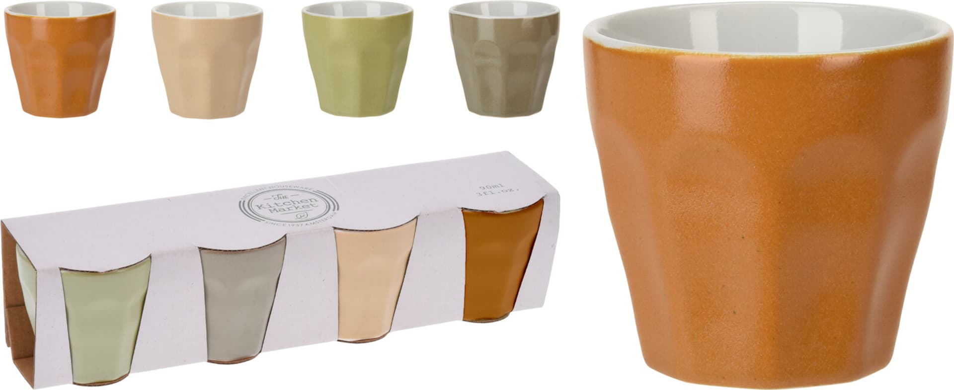 

KUBEK PORCELANA 90ML KOMPLET 4 SZT BOHO