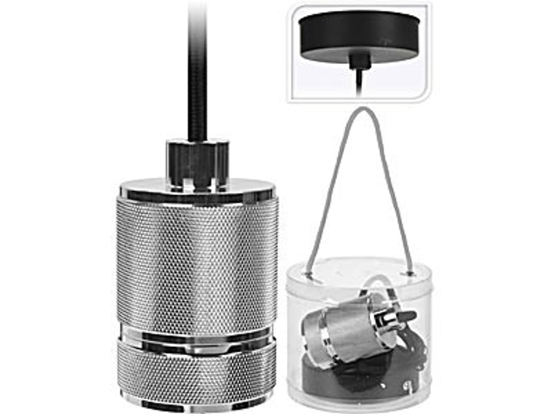

Lampa wisząca oprawka do żarówki 7cm srebrna