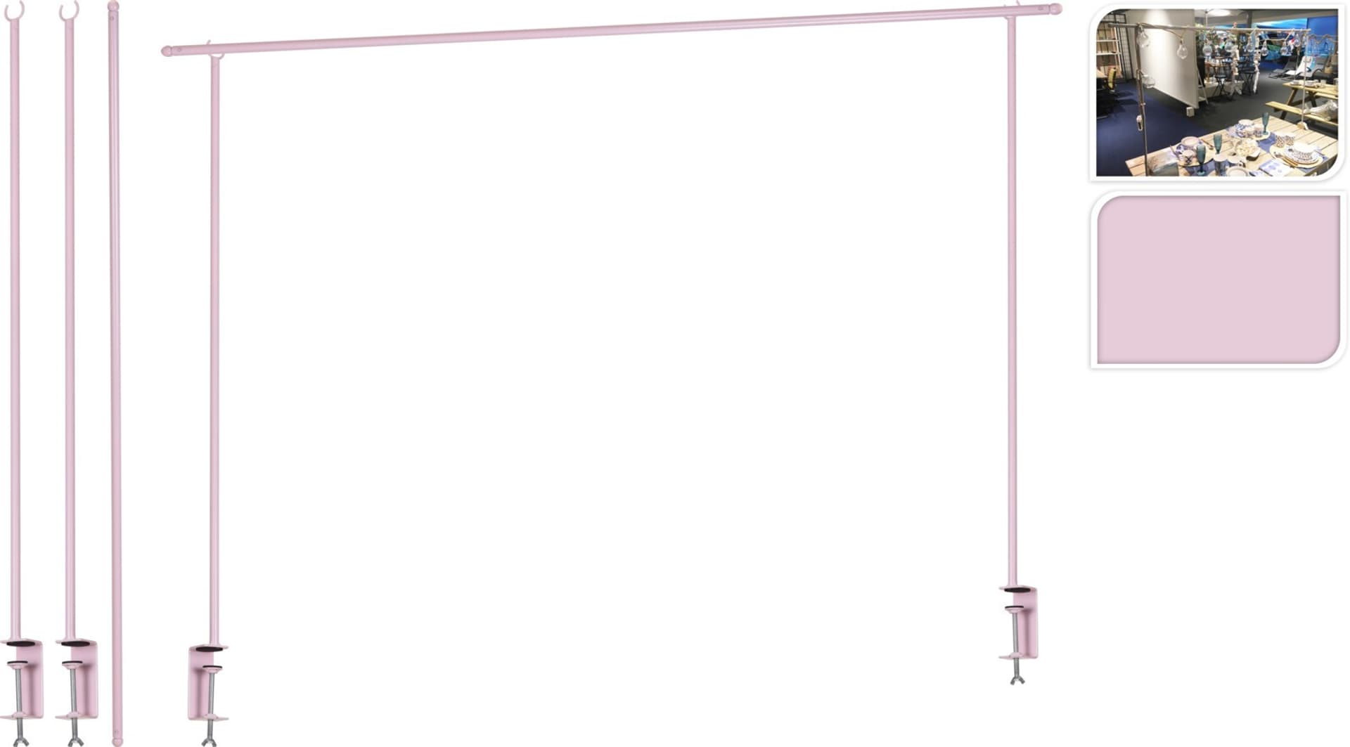 

STELAŻ NA DEKORACJE METAL RÓŻOWY 35-250cm
