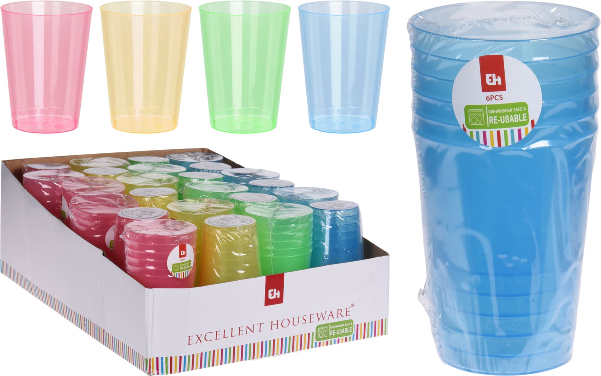 

KUBKI PLASTIKOWE 280ML KOMPLET 6SZT