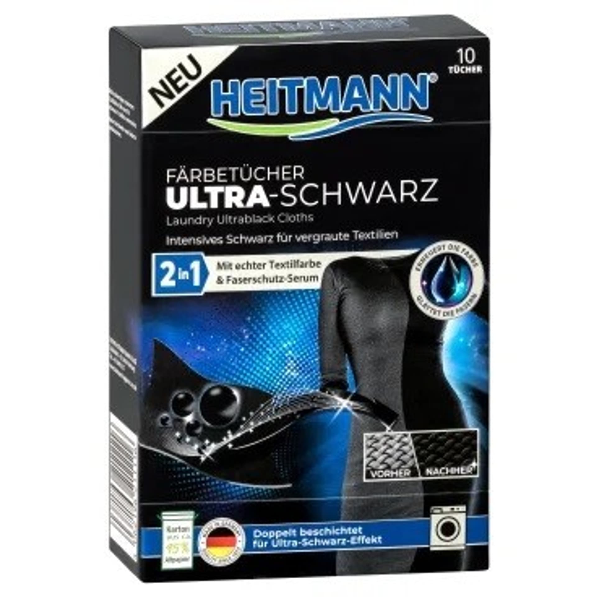 

HEITMANN Chusteczki przywracające ultra czerń 10szt