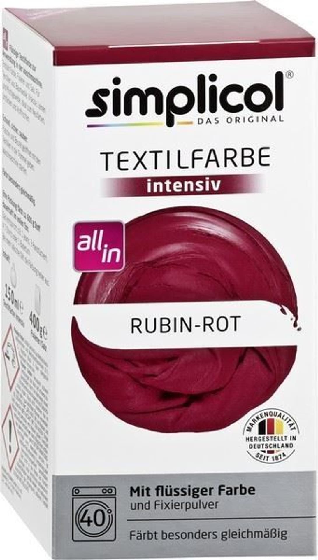 

SIMPLICOL Barwnik do tkanin INTENSIV RUBIN-CZERWONY 560g