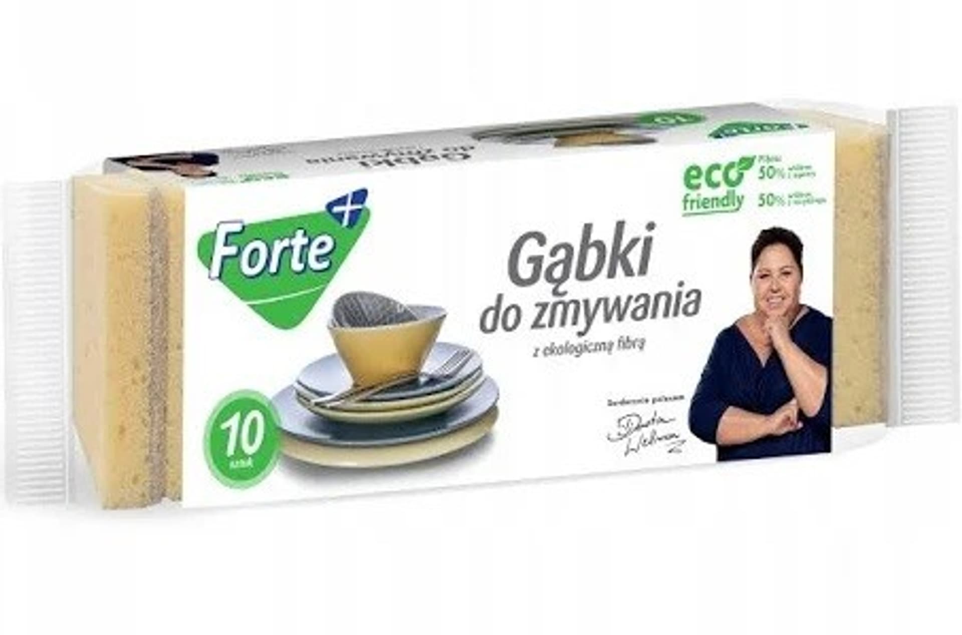 

FORTE Gąbki do zmywania z EKO fibrą 10szt